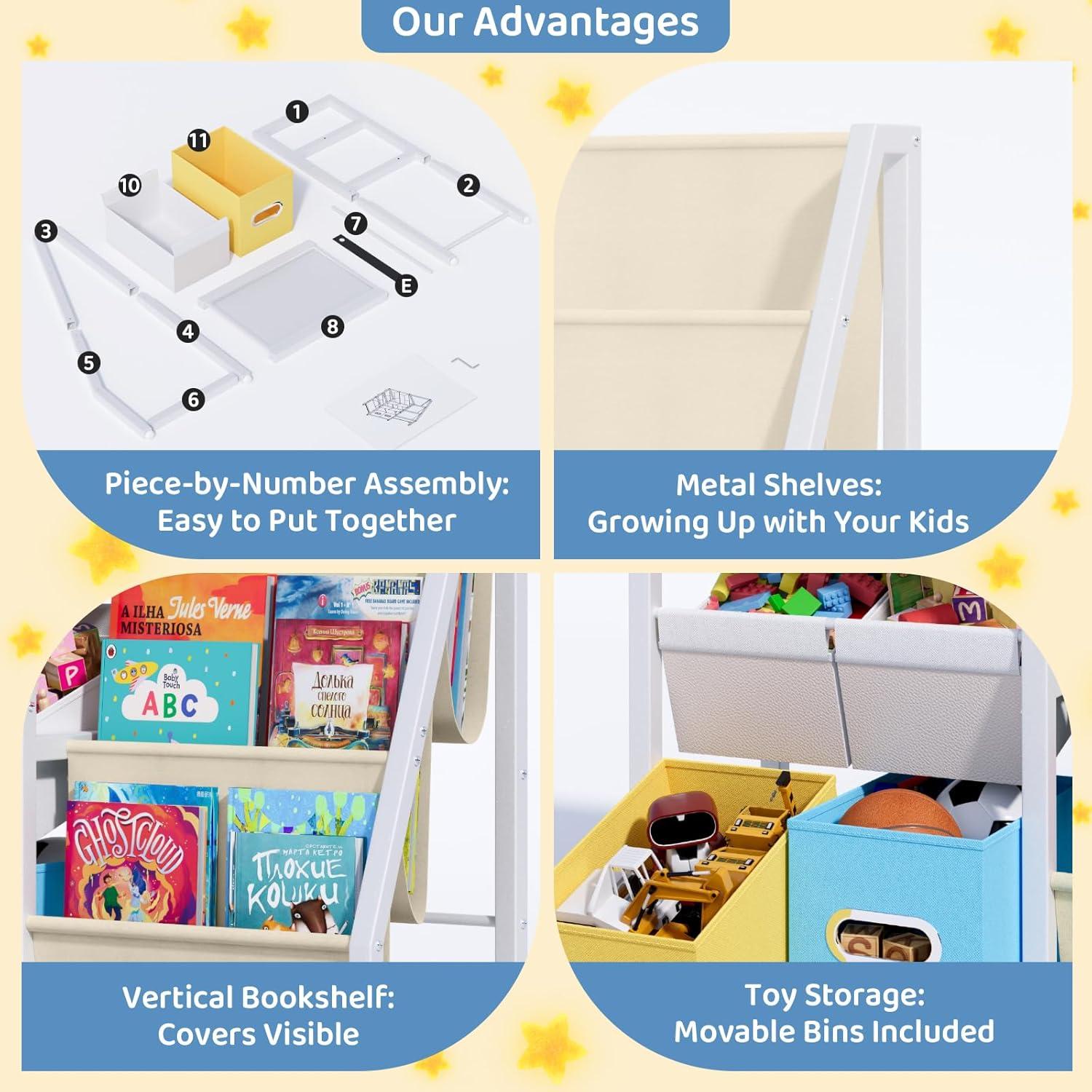 Estante Organizador de Juguetes y Libros LATIBELL 3 Estantes