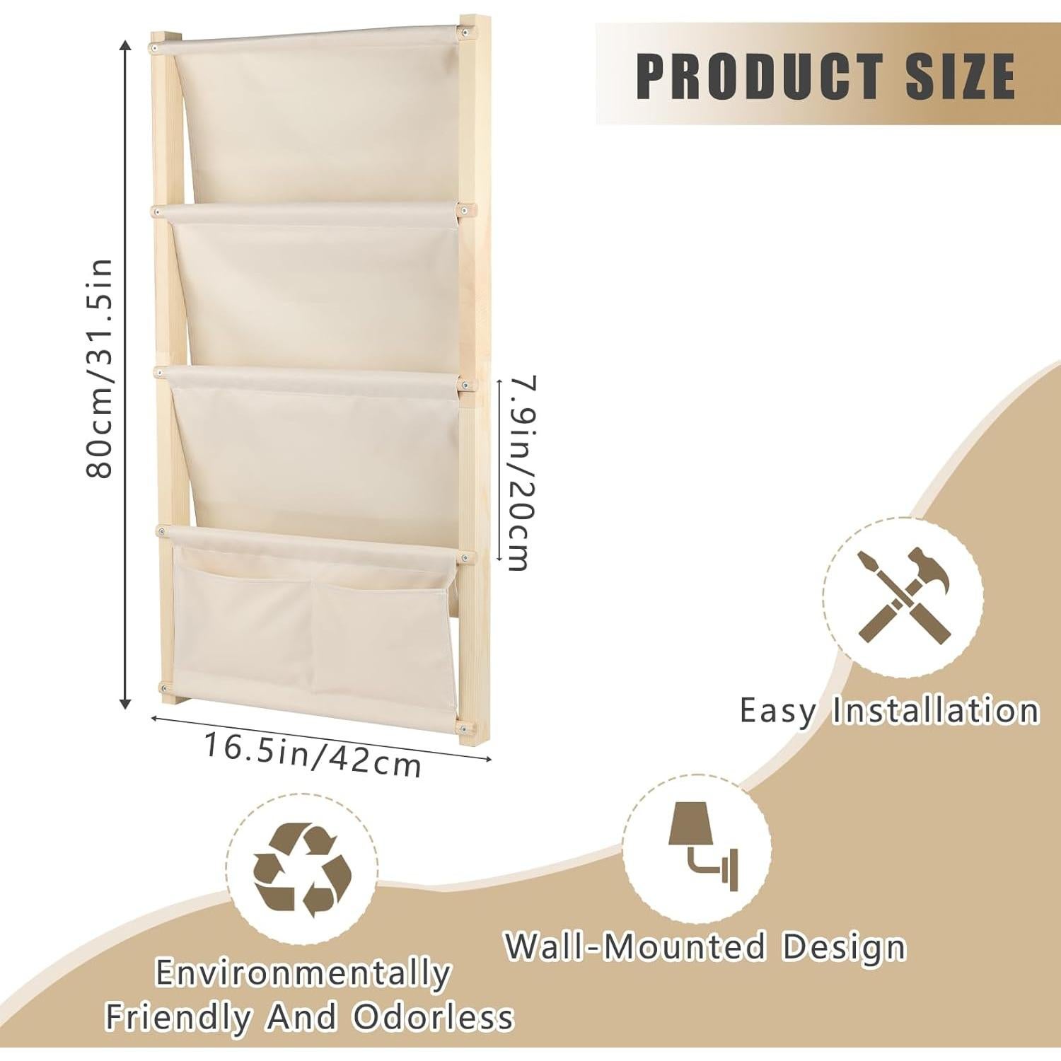 Estantería Montessori de Madera 4 Niveles YEXEXINM 42x93cm