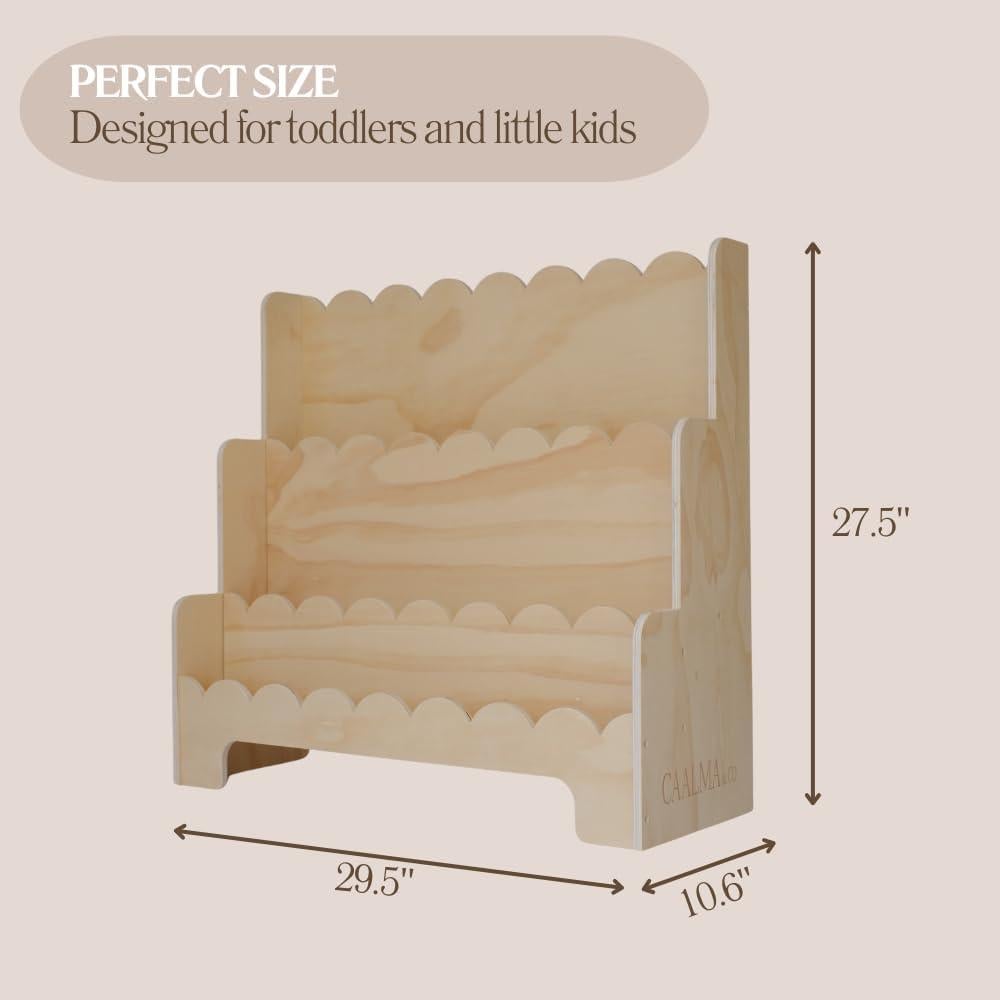Estante de Libros Montessori CAALMA 3 Niveles Madera 7.37 kg