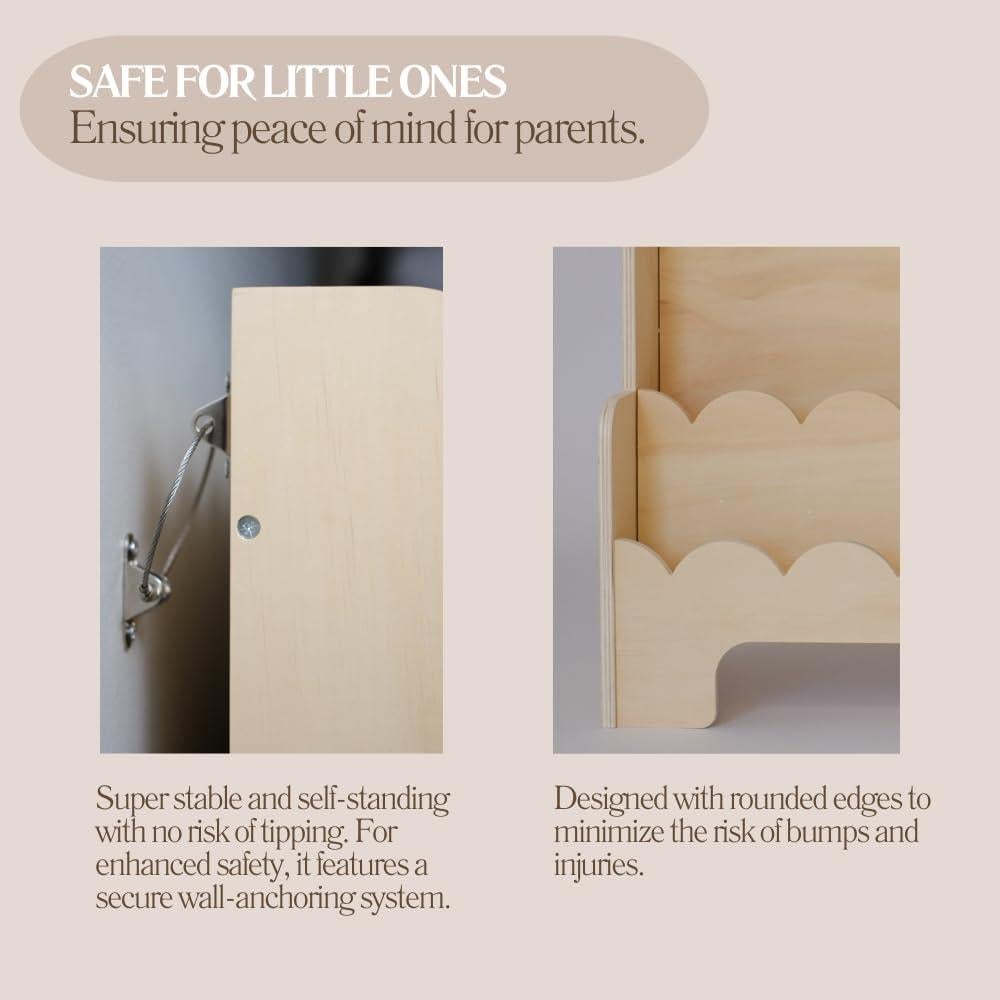 Estante de Libros Montessori CAALMA 3 Niveles Madera 7.37 kg