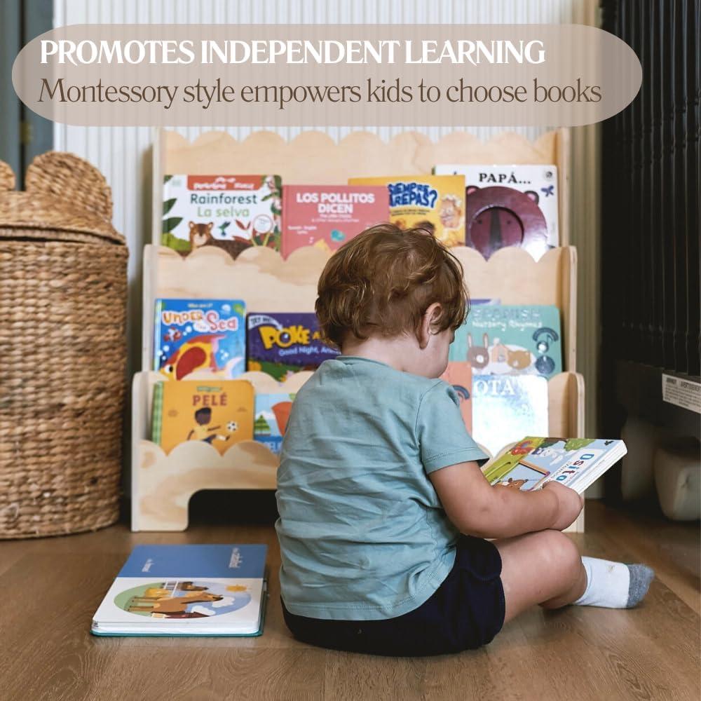 Estante de Libros Montessori CAALMA 3 Niveles Madera 7.37 kg