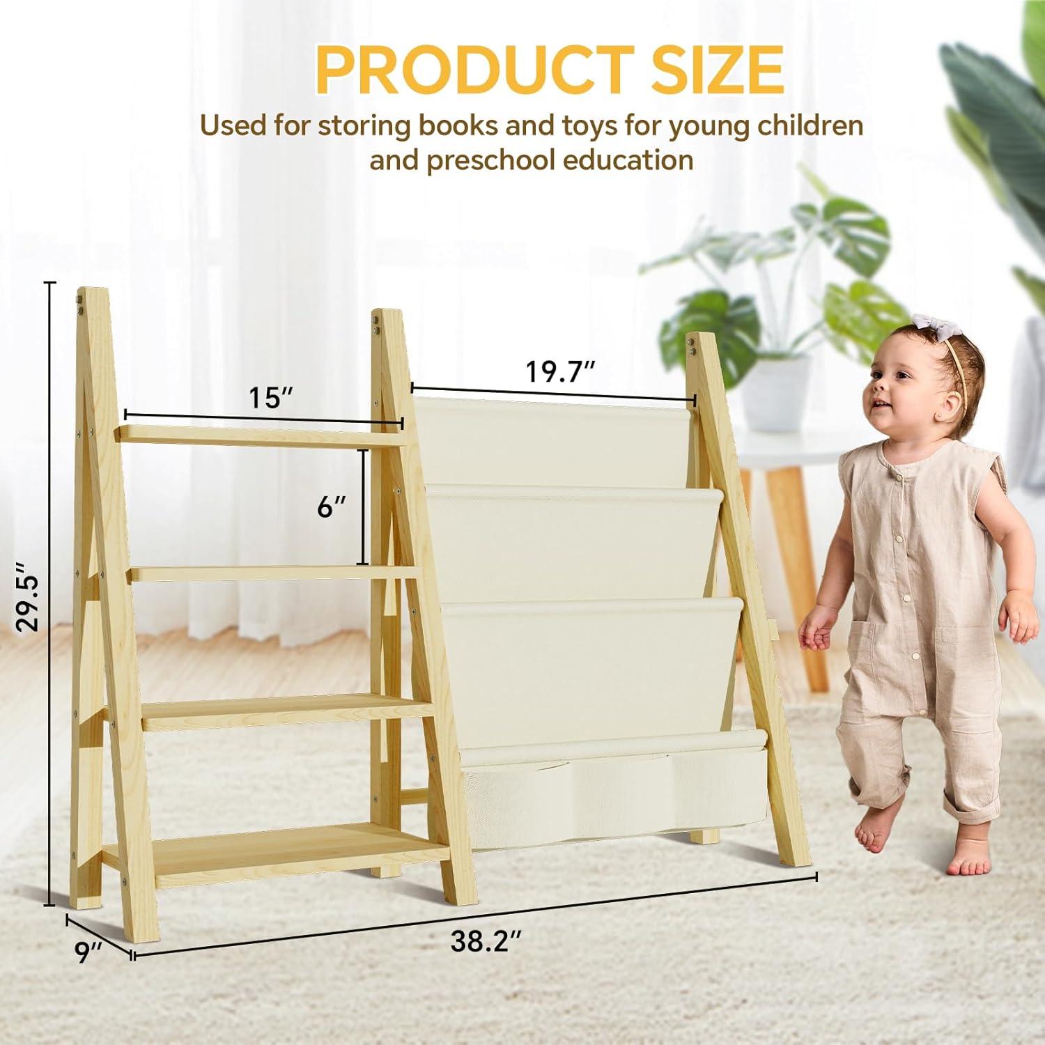 Organizador de Juguetes Oenalw de Madera Montessori 4 Estantes