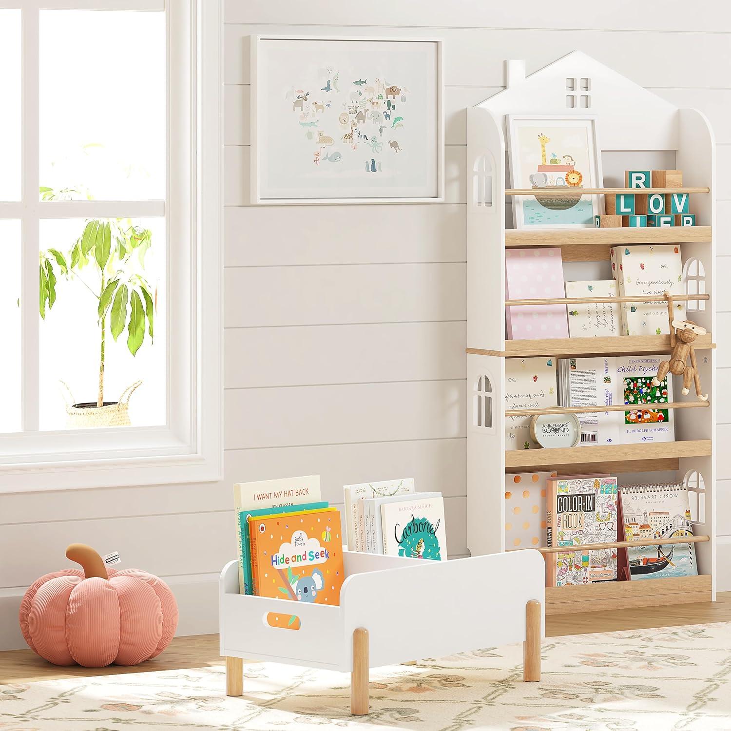 Estantería Montessori UTEX para Niños - Caddy de Libros de Madera