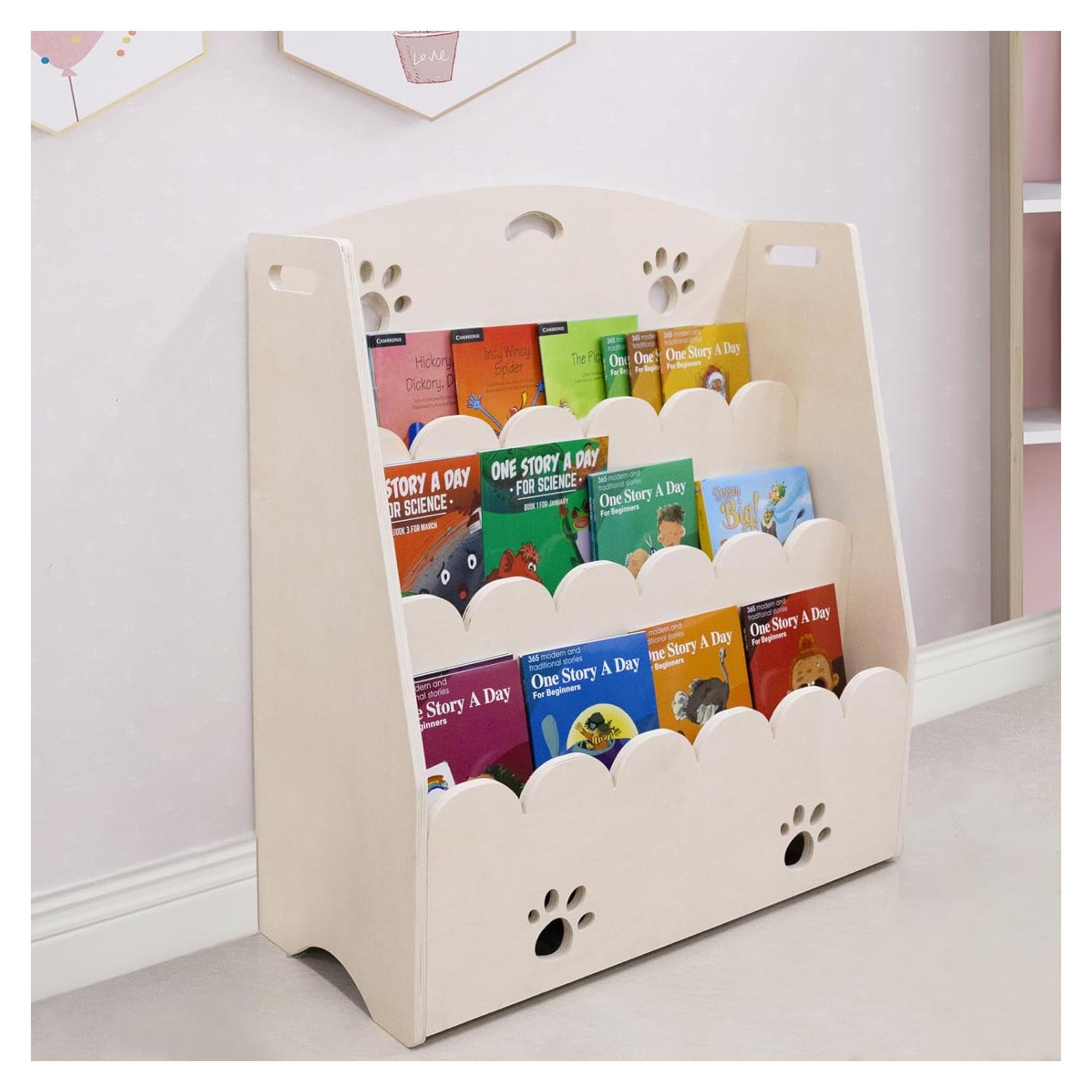 Estantería Montessori de Madera para Niños 3 Niveles Natural