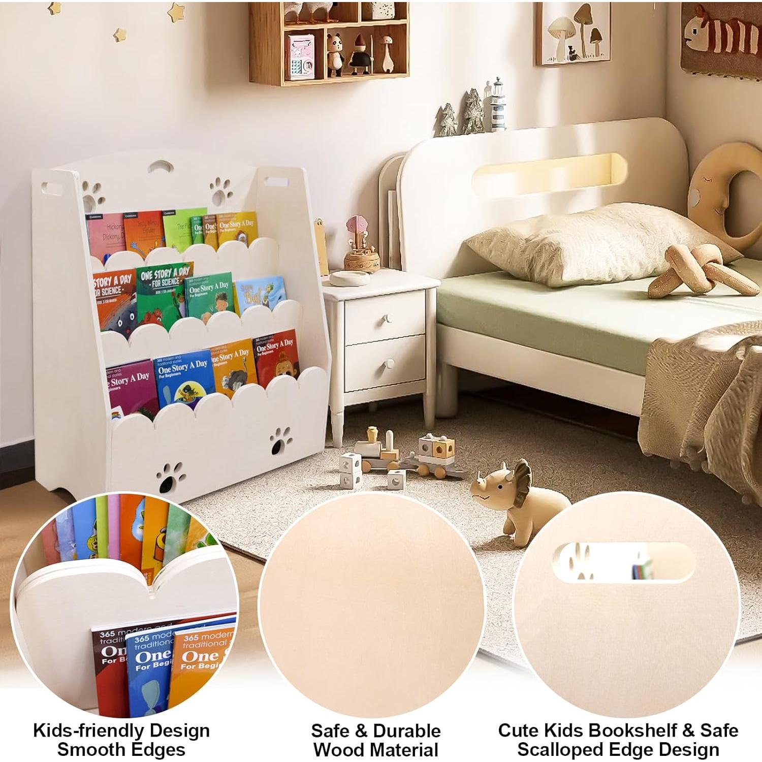 Estantería Montessori de Madera para Niños 3 Niveles Natural