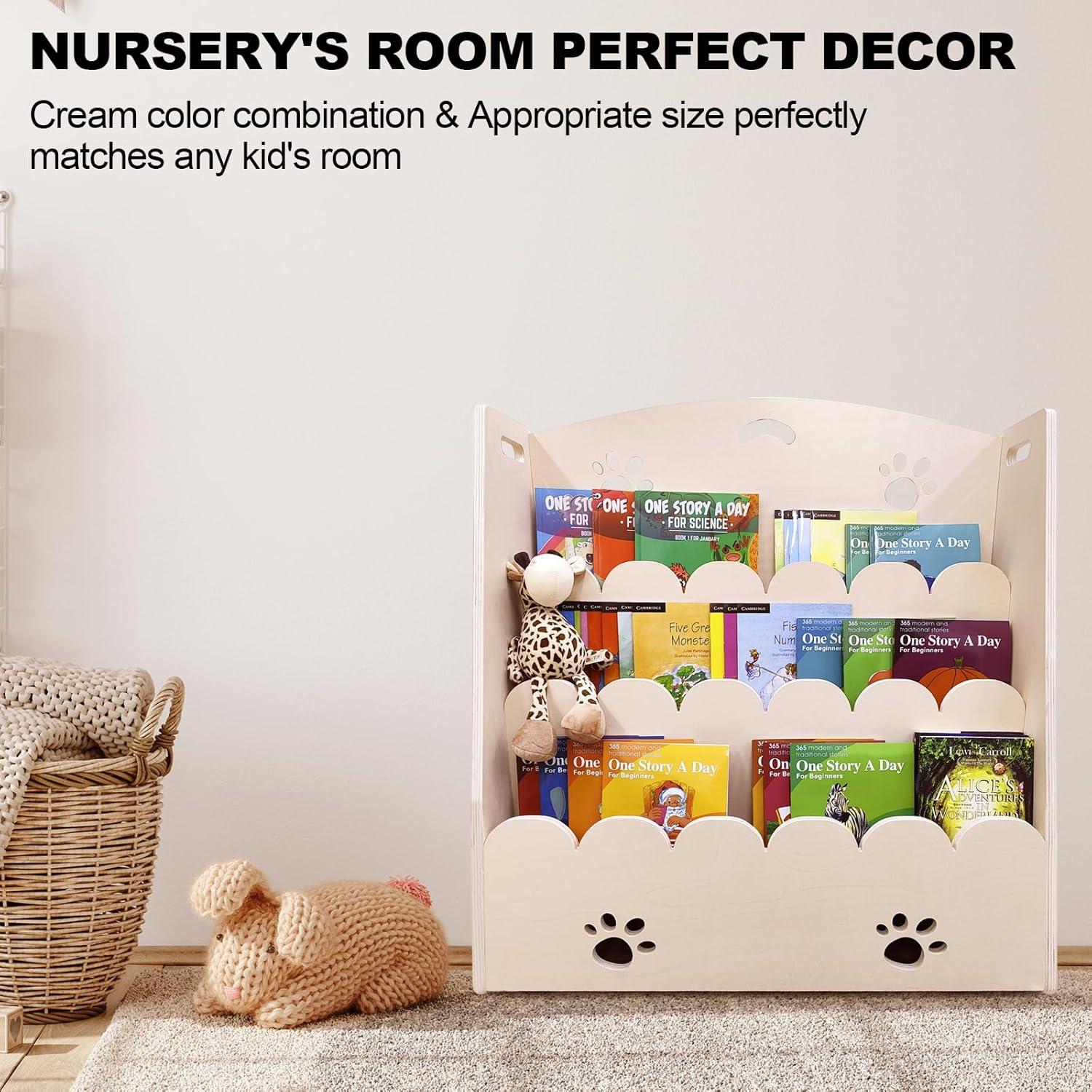 Estantería Montessori de Madera para Niños 3 Niveles Natural