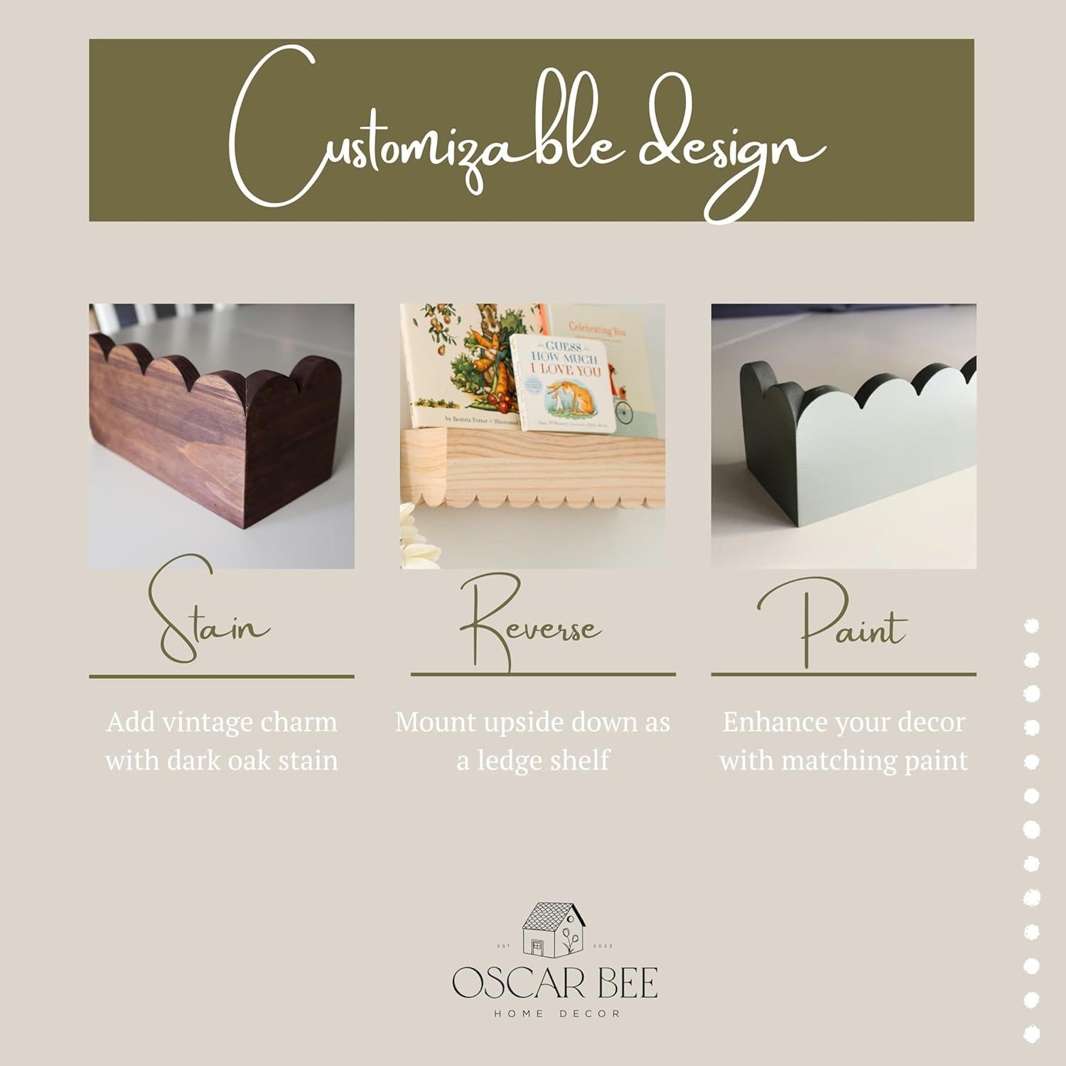 Estantería Montessori de Pino Oscar Bee 86 cm para Niños