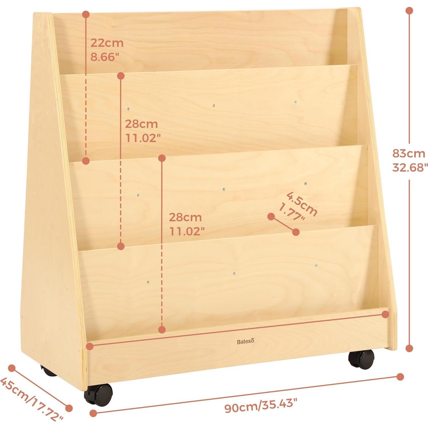 Estantería Montessori Doble Cara Bateso para Niños 90cm