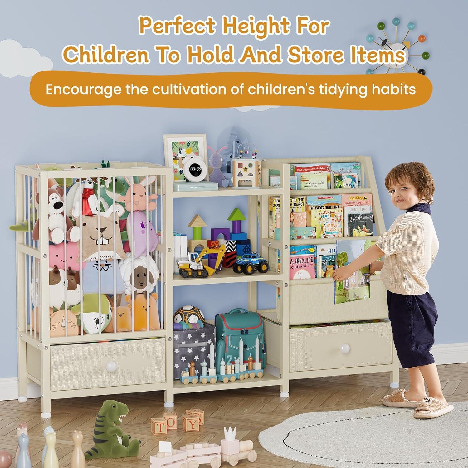 Estantería Montessori Beige Creso hom para Niños 3 Niveles