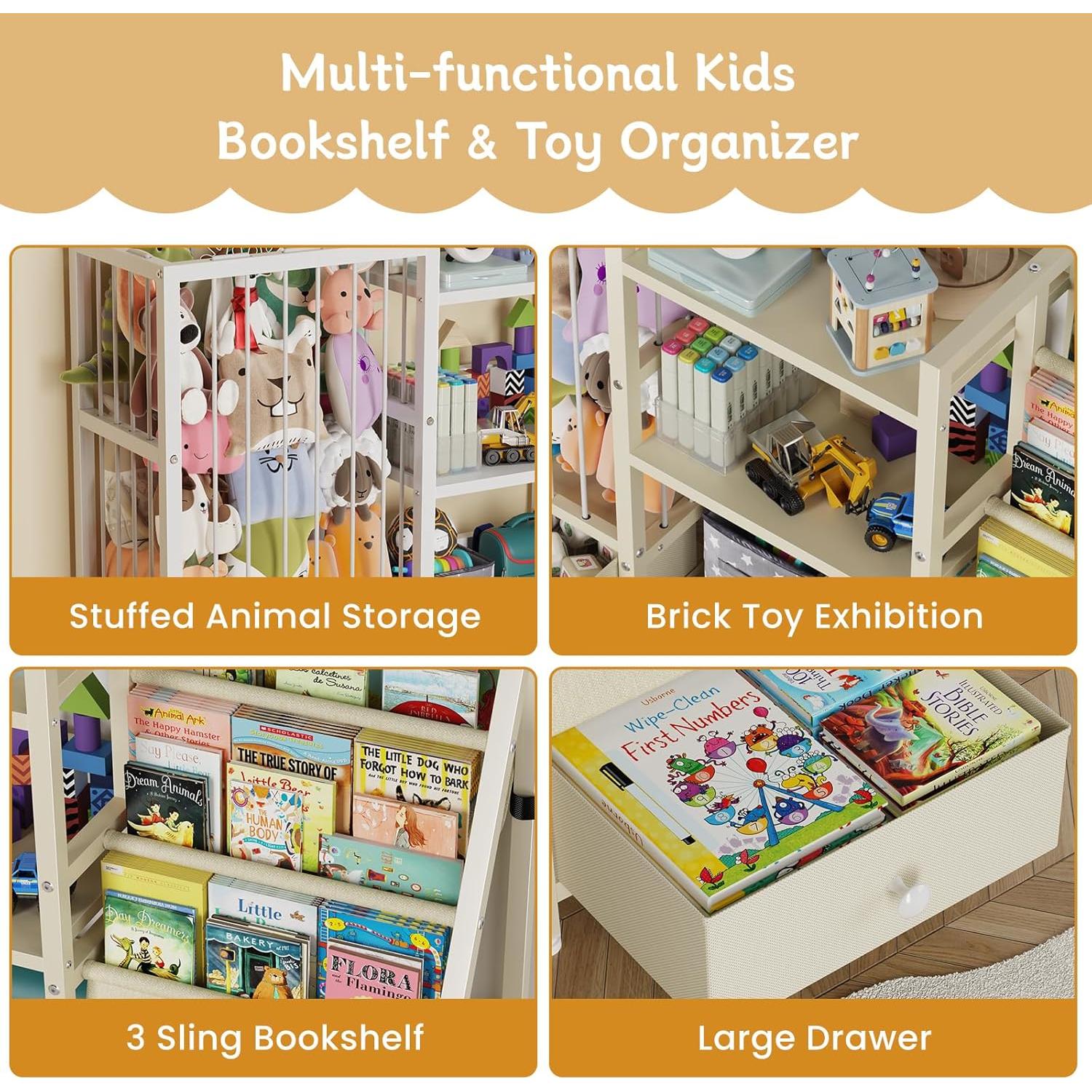 Estantería Montessori Beige Creso hom para Niños 3 Niveles