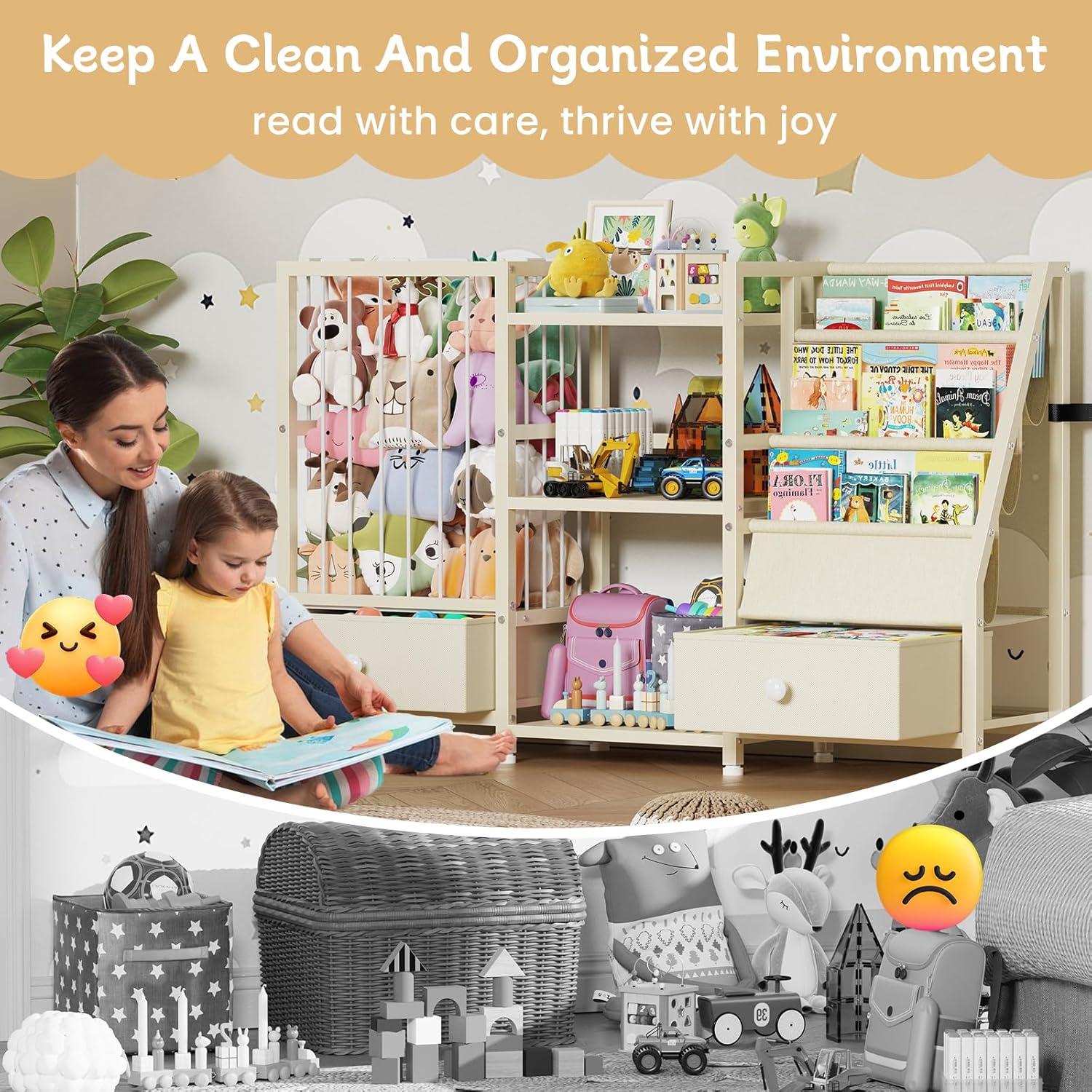 Estantería Montessori Beige Creso hom para Niños 3 Niveles