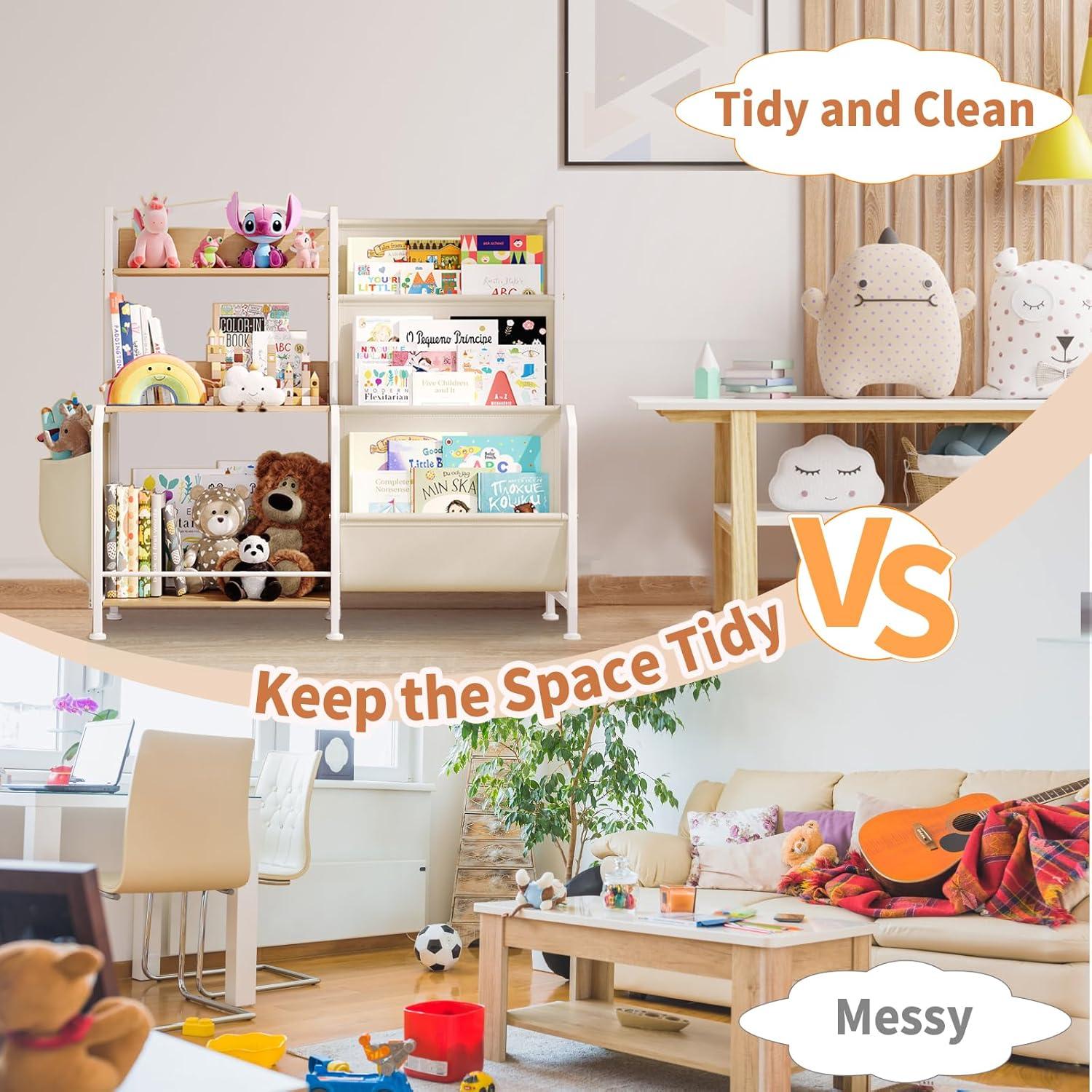 Estantería Infantil Multifuncional HC-BS01 3 Niveles 83x30x79cm