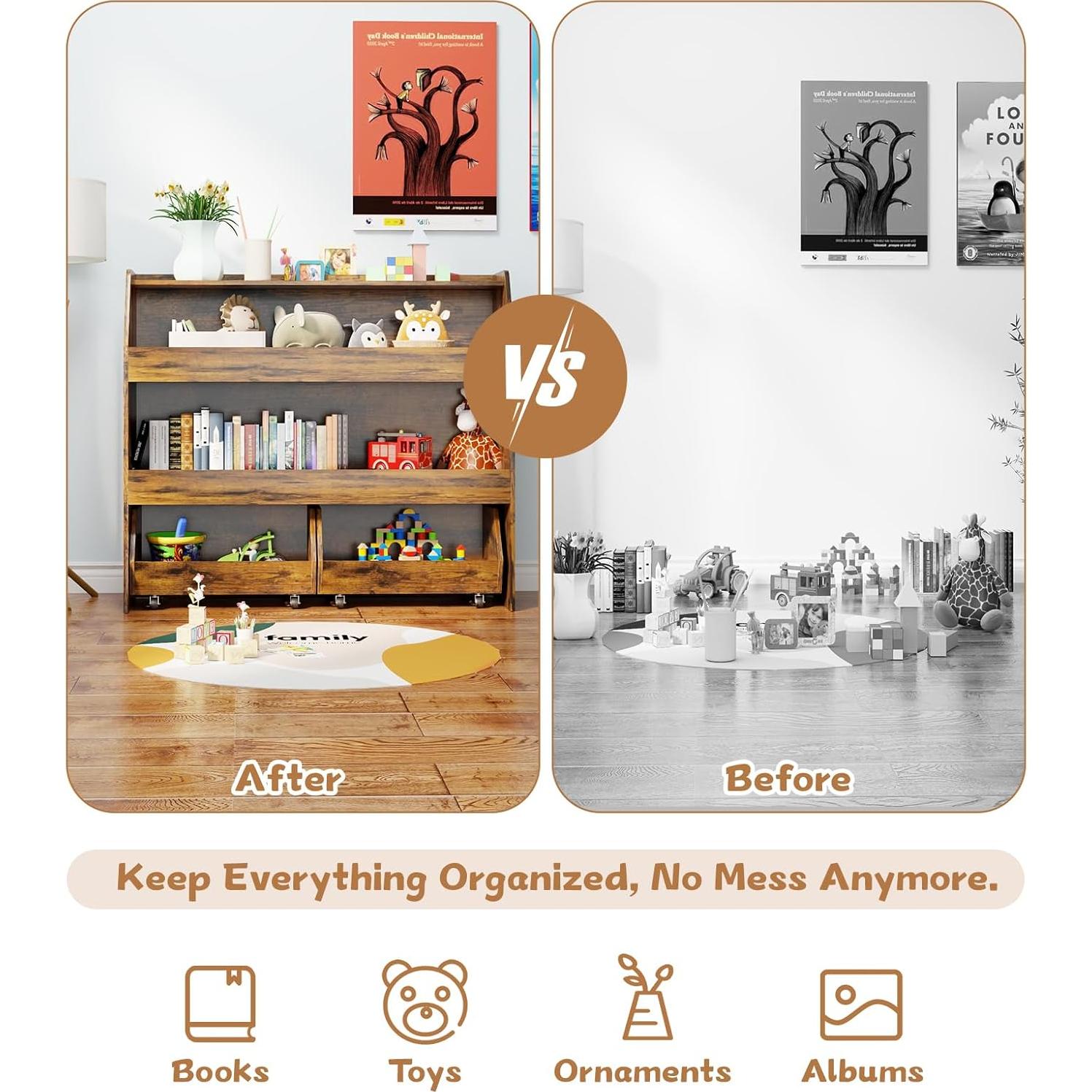 Estante Montessori COZPAW 3 Niveles para Juguetes y Libros