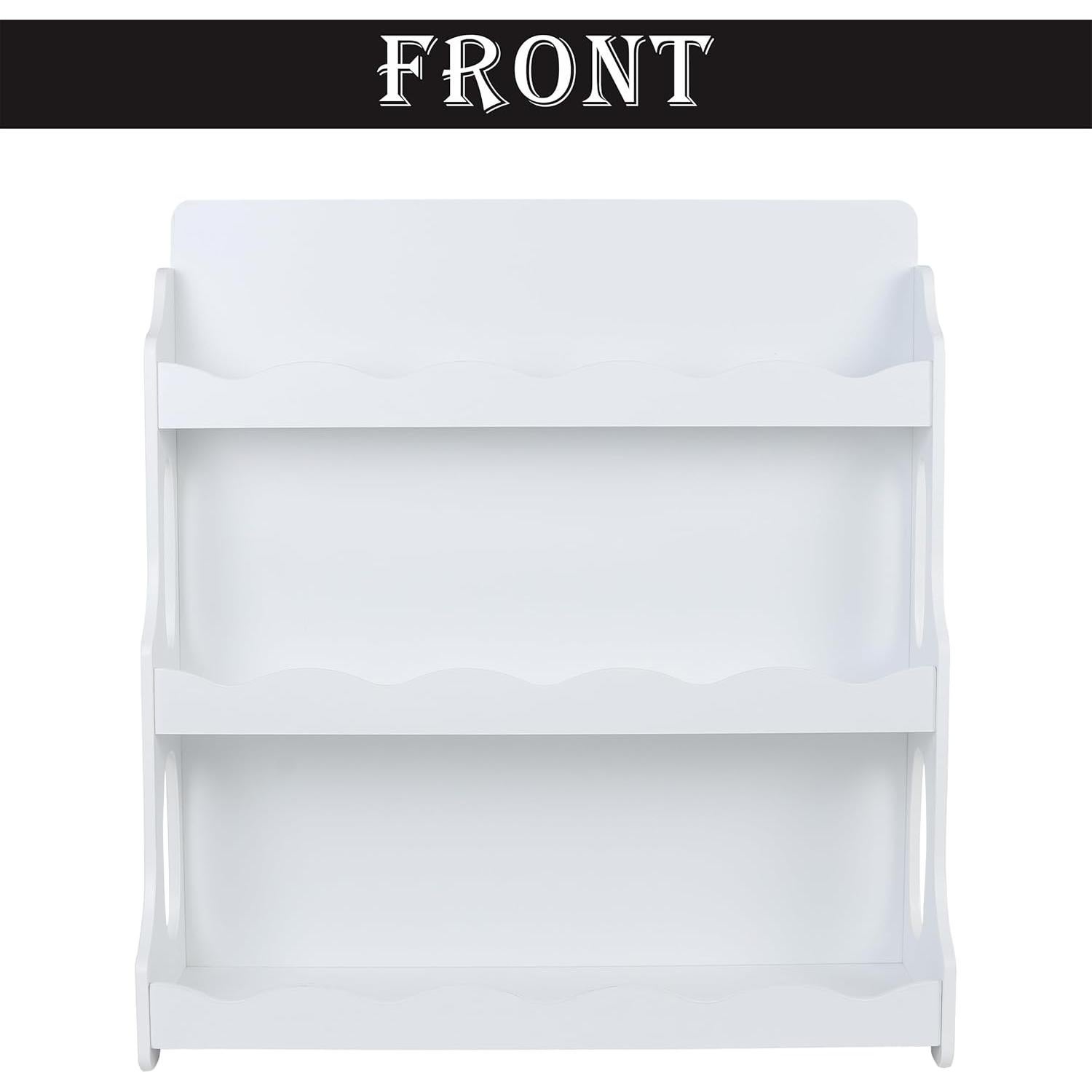 Estante de Libros de Madera AMMEHOELA 3 Niveles Blanco 85 cm