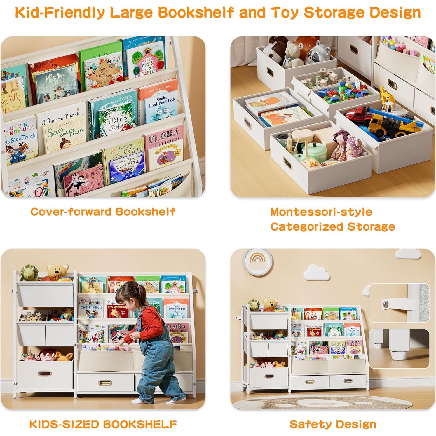 Estantería para Niños HAVLOTII SJ07 con 6 Contenedores