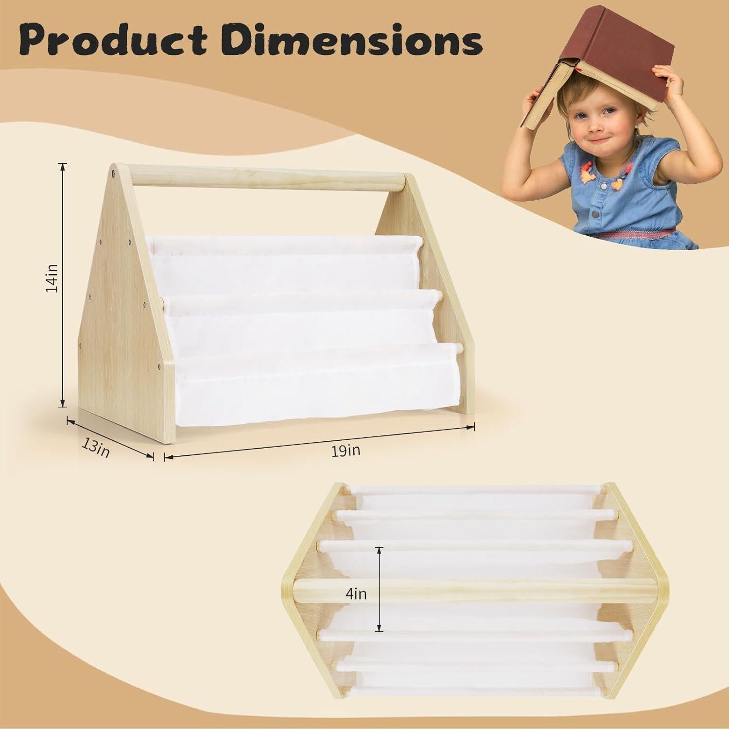 Estantería Infantil Epelay 6 Niveles Madera Natural 48 cm