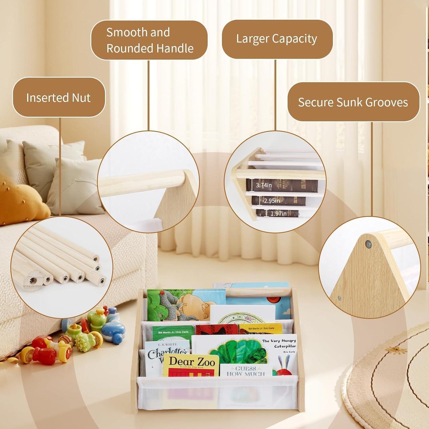 Estantería Infantil Epelay 6 Niveles Madera Natural 48 cm