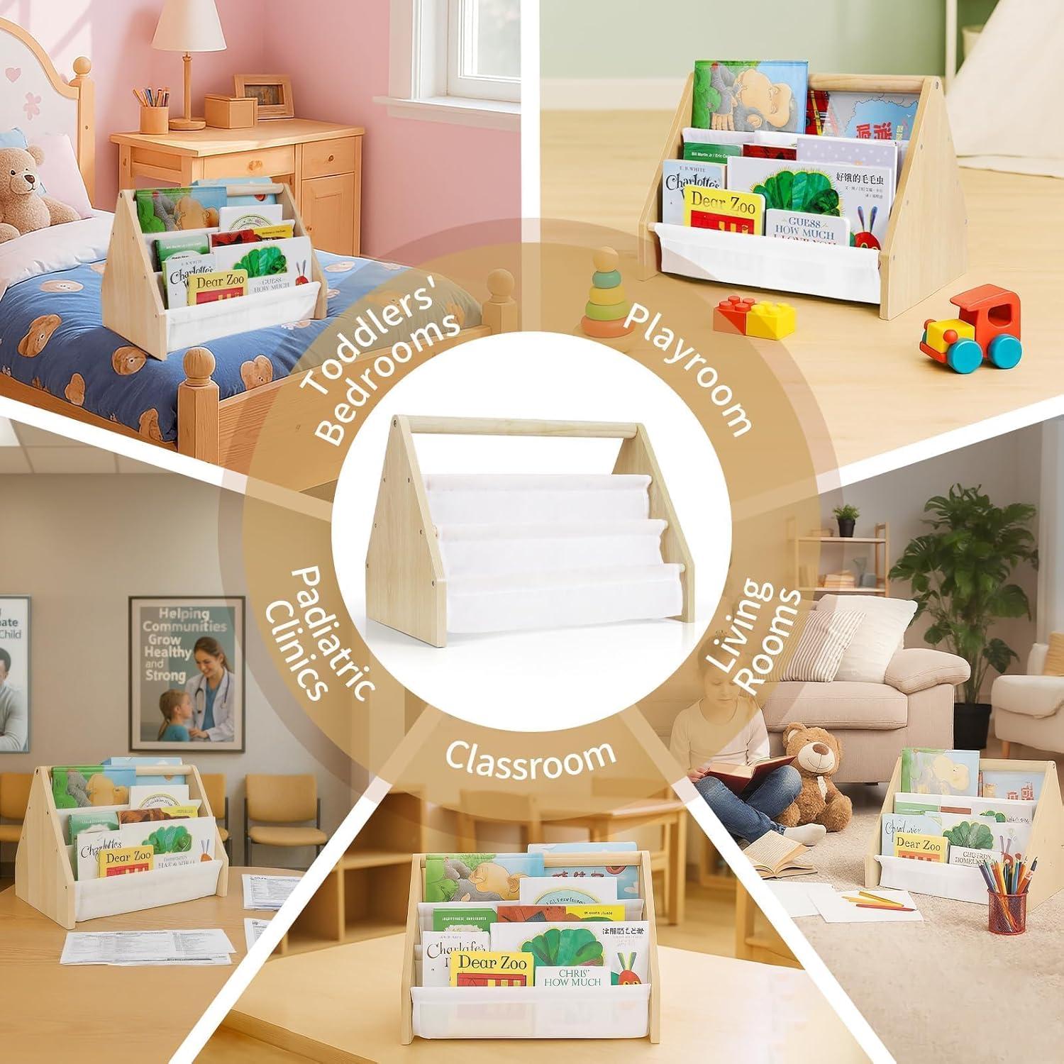 Estantería Infantil Epelay 6 Niveles Madera Natural 48 cm