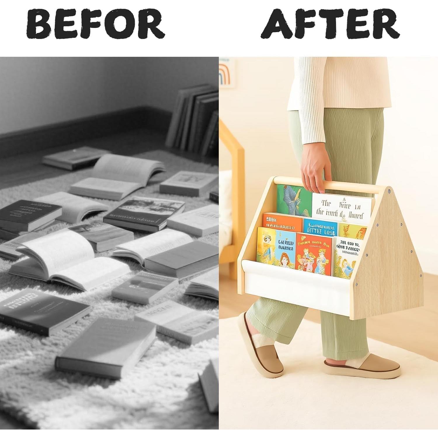 Estantería Infantil Epelay 6 Niveles Madera Natural 48 cm