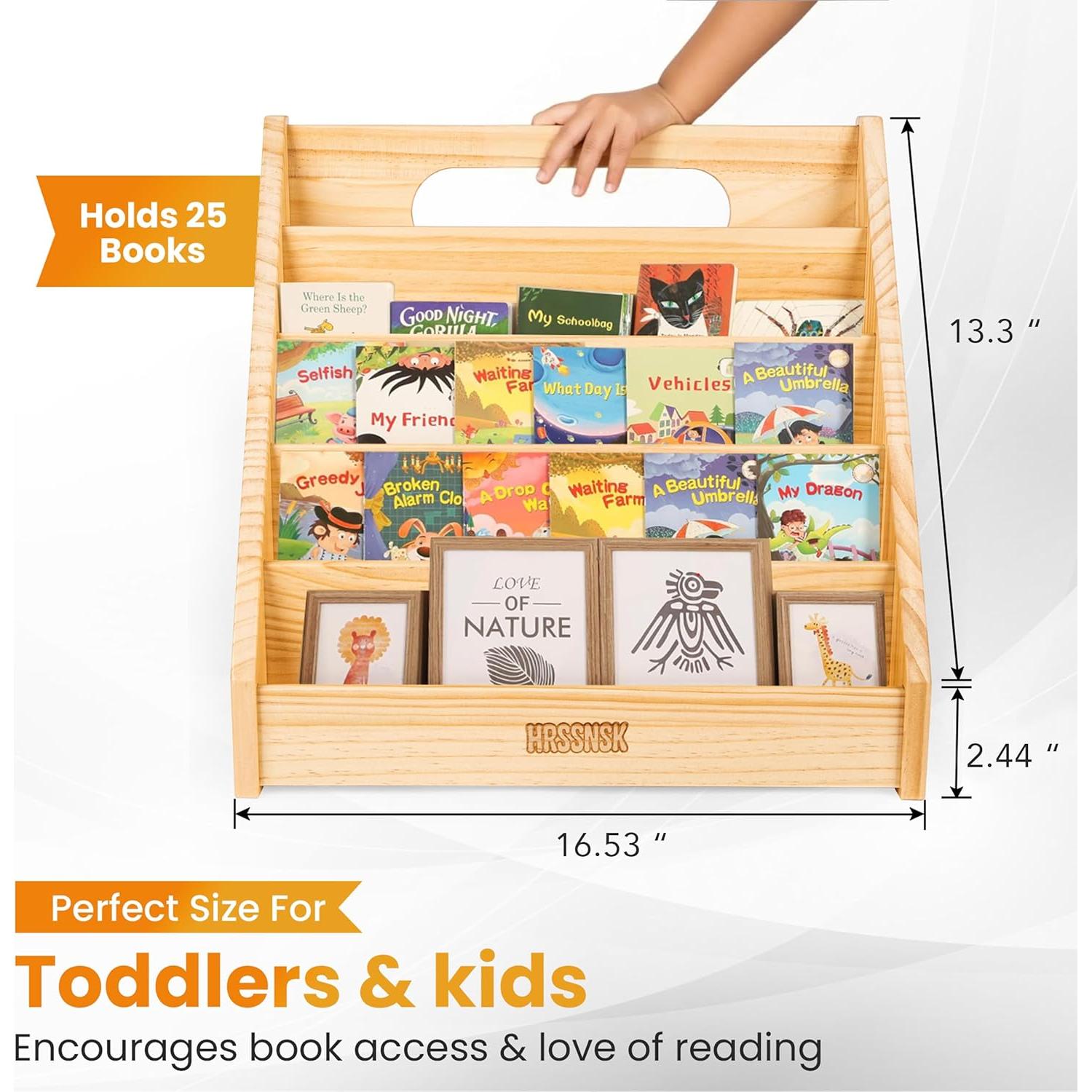 Estantería Montessori Hrssnsk para Niños 1-3 Años - Almacenamiento de Libros