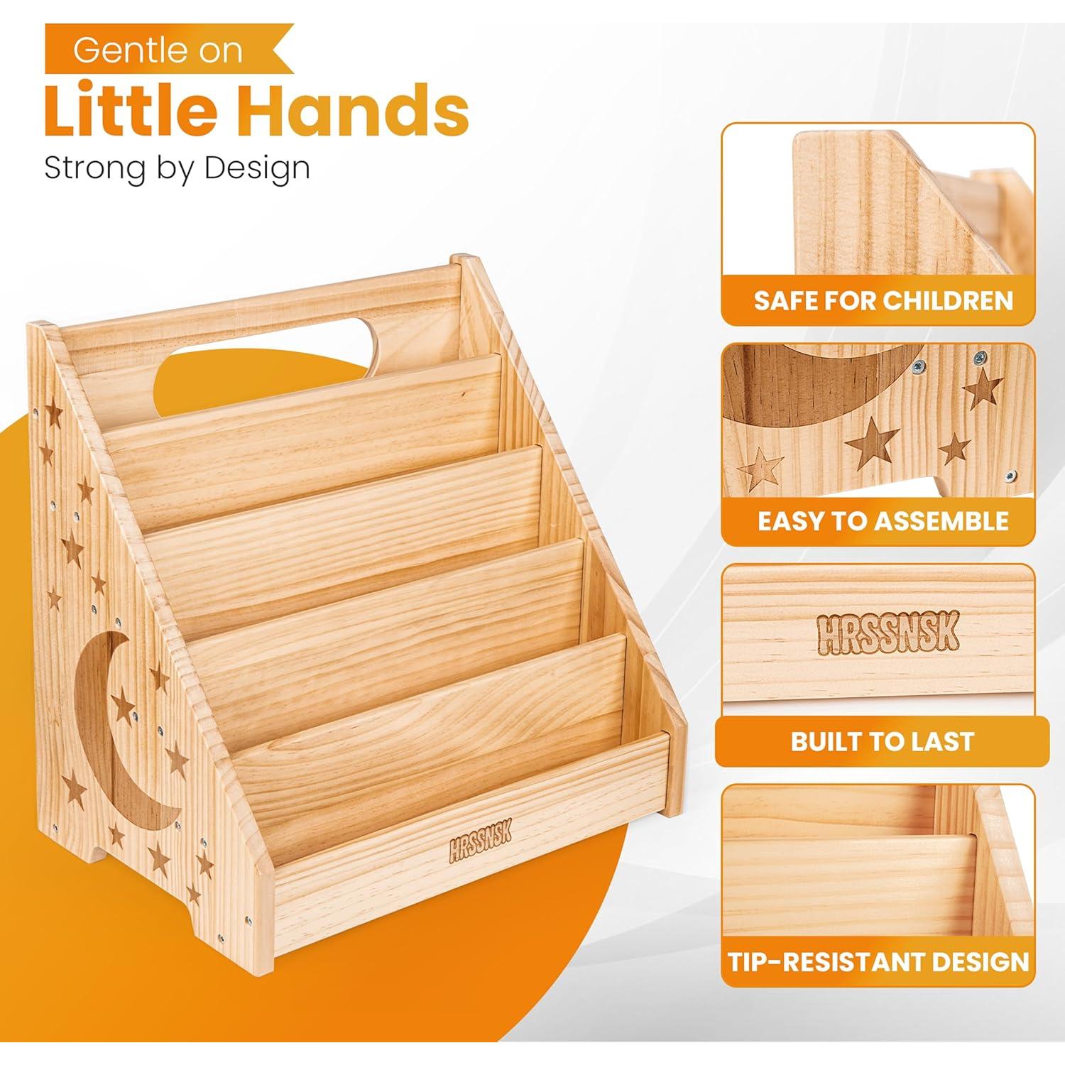 Estantería Montessori Hrssnsk para Niños 1-3 Años - Almacenamiento de Libros