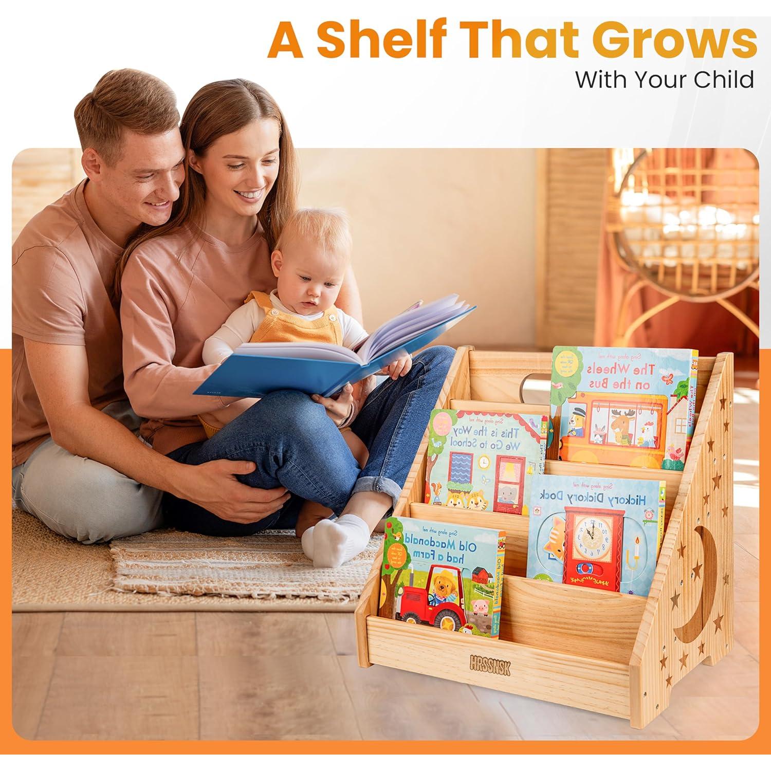 Estantería Montessori Hrssnsk para Niños 1-3 Años - Almacenamiento de Libros