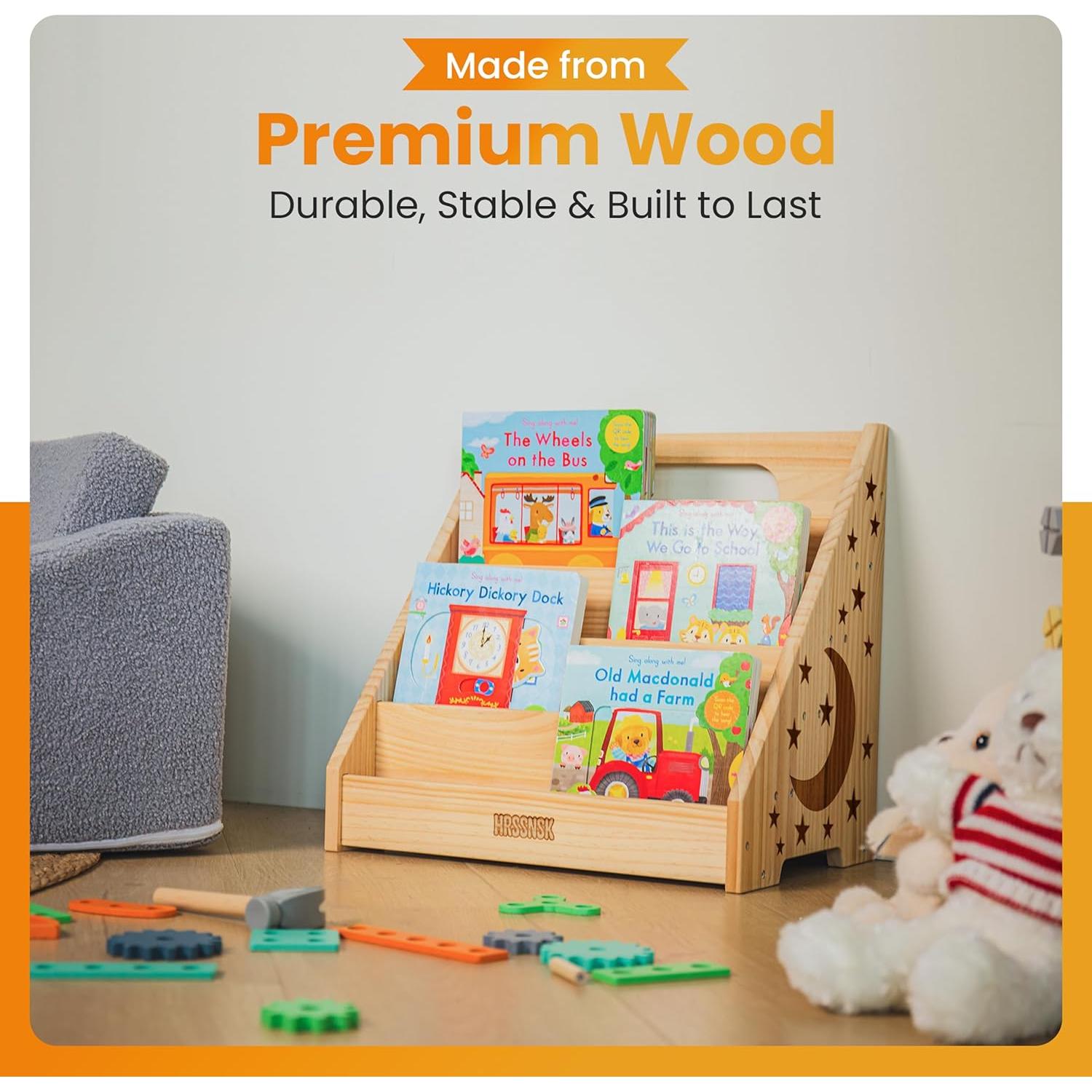Estantería Montessori Hrssnsk para Niños 1-3 Años - Almacenamiento de Libros