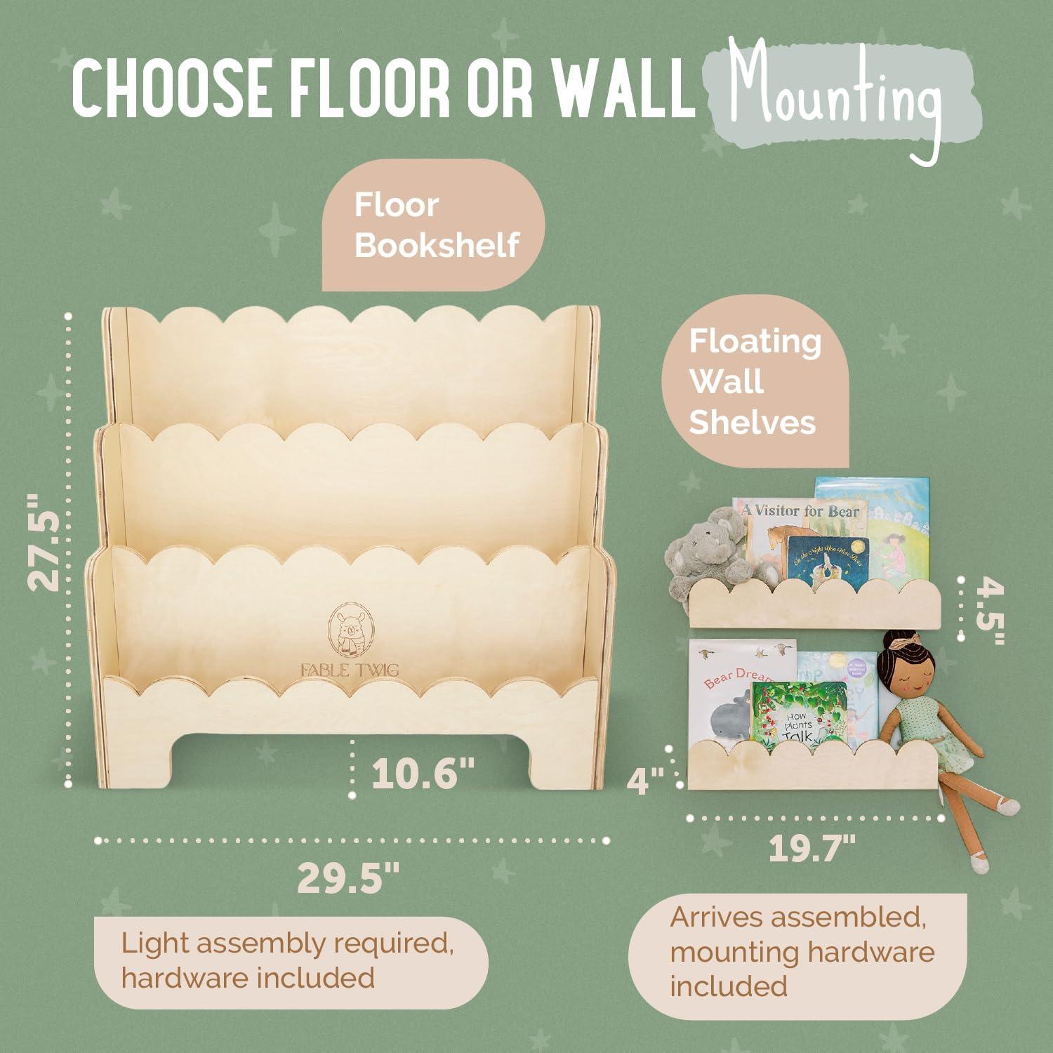 Estanterías Flotantes de Madera Fable Twig - Juego de 2