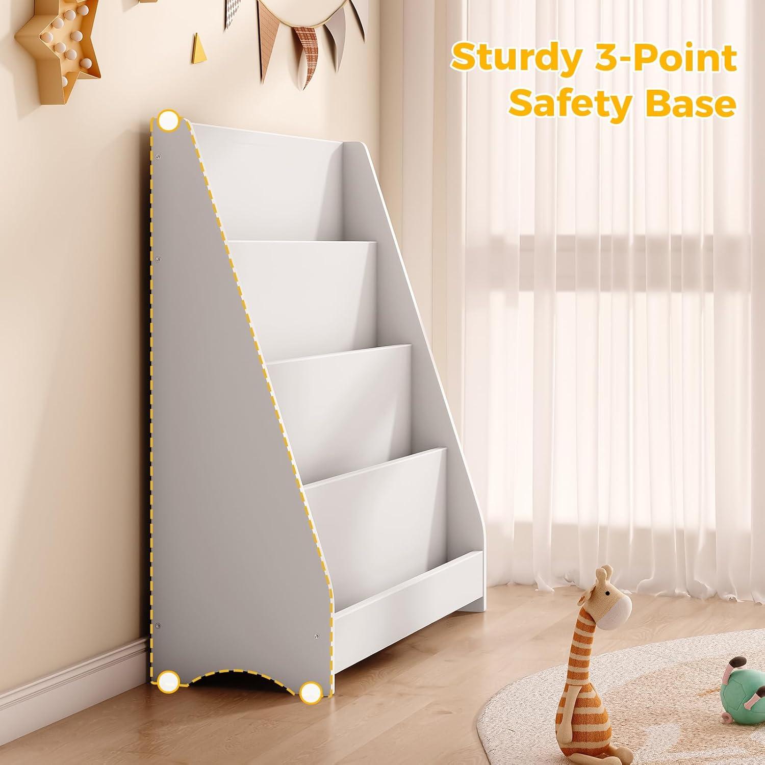 Estantería de Madera Tatub para Niños 4 Niveles Blanca