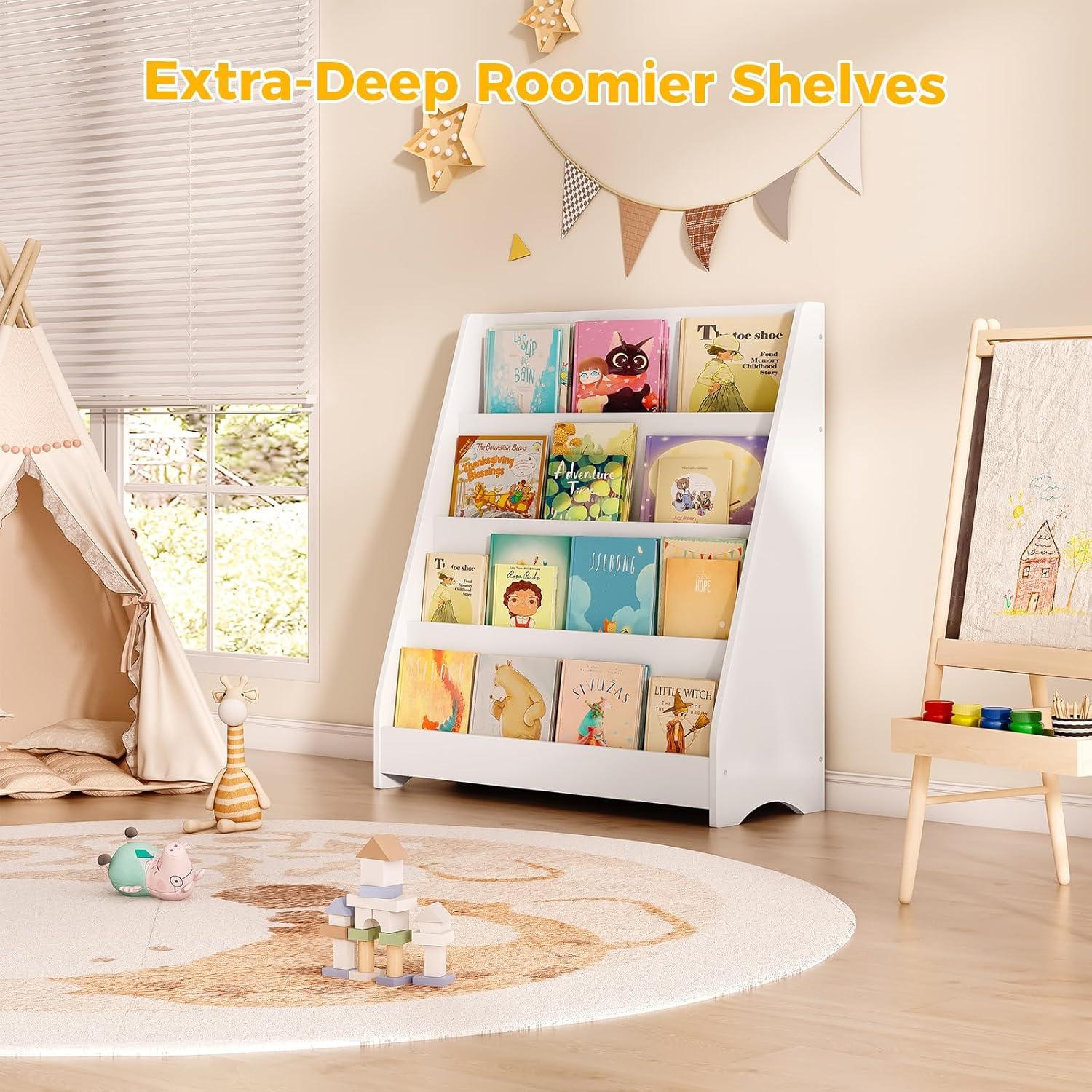 Estantería de Madera Tatub para Niños 4 Niveles Blanca