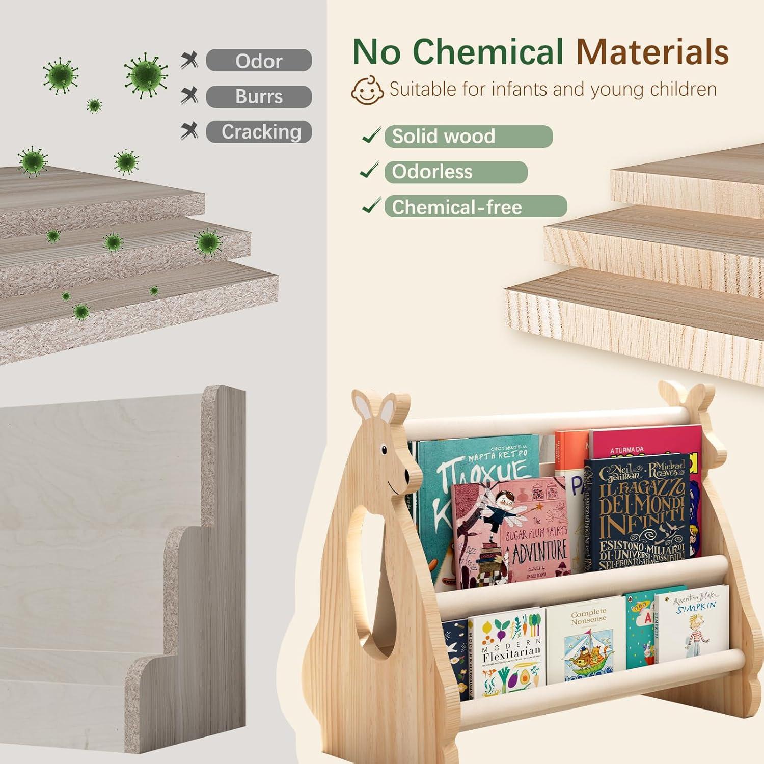 Estantería Infantil Lullulii DSSJ-101 Madera Natural 2 Niveles