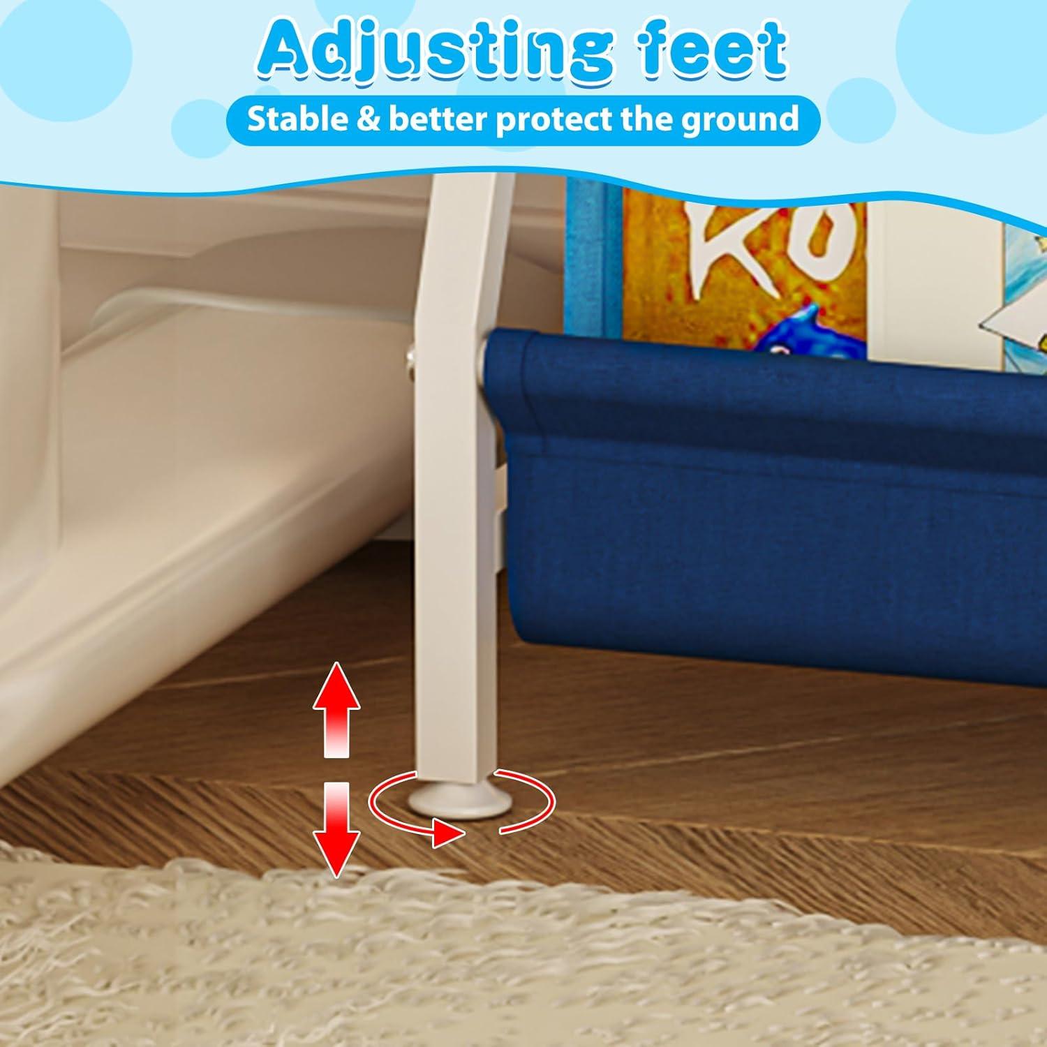 Estante Montessori Azul para Libros Infantiles 4 Niveles