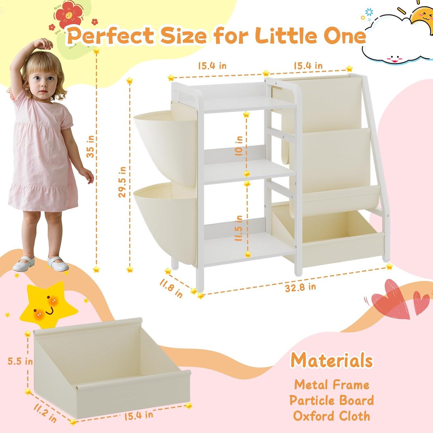 Estantería Infantil CYXPHION B3 3 Niveles Almacenamiento Juguetes