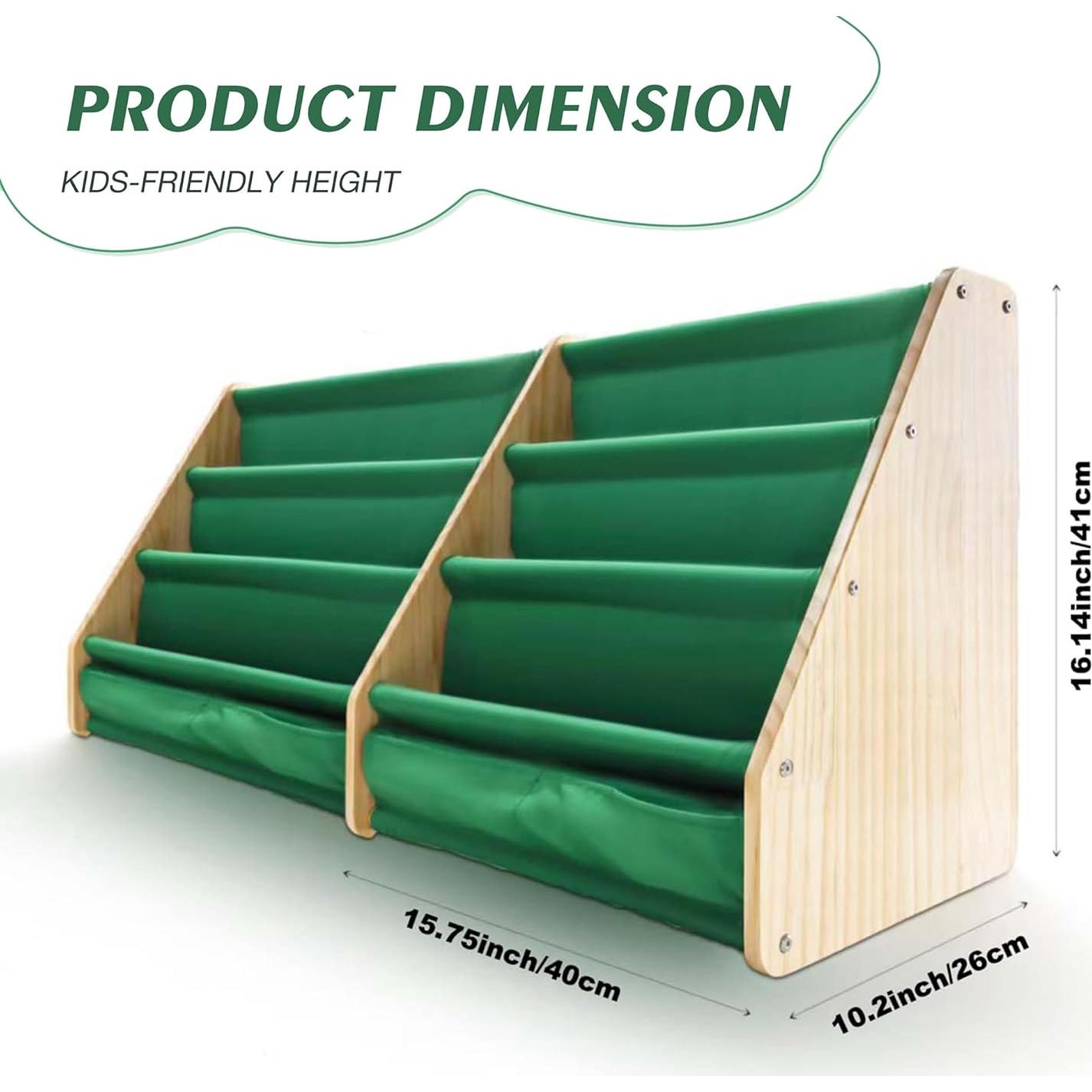 Paquete de 2 estanterías Montessori FANABAS verdes 4 niveles