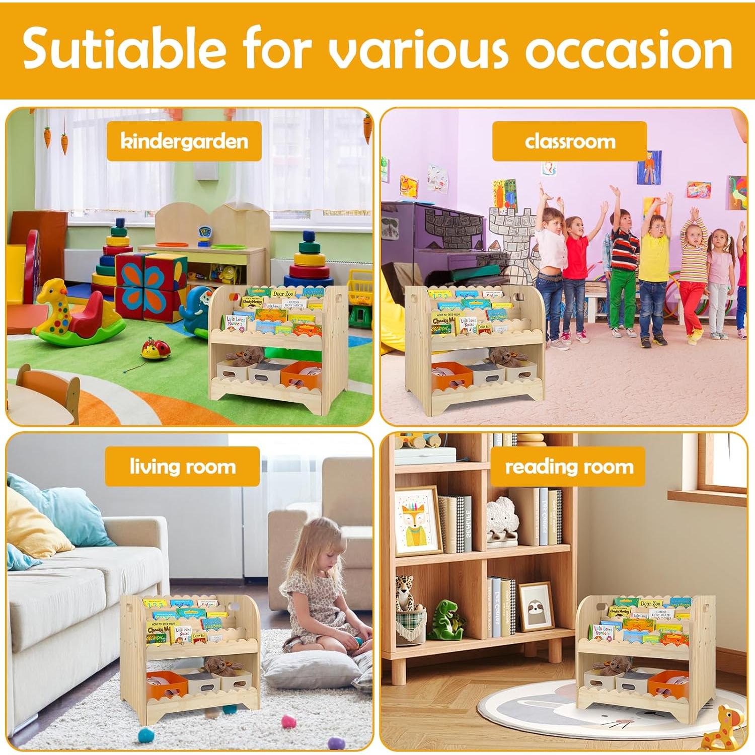 Estantería de Madera Montessori Stuffygreenus 42x30x39 cm