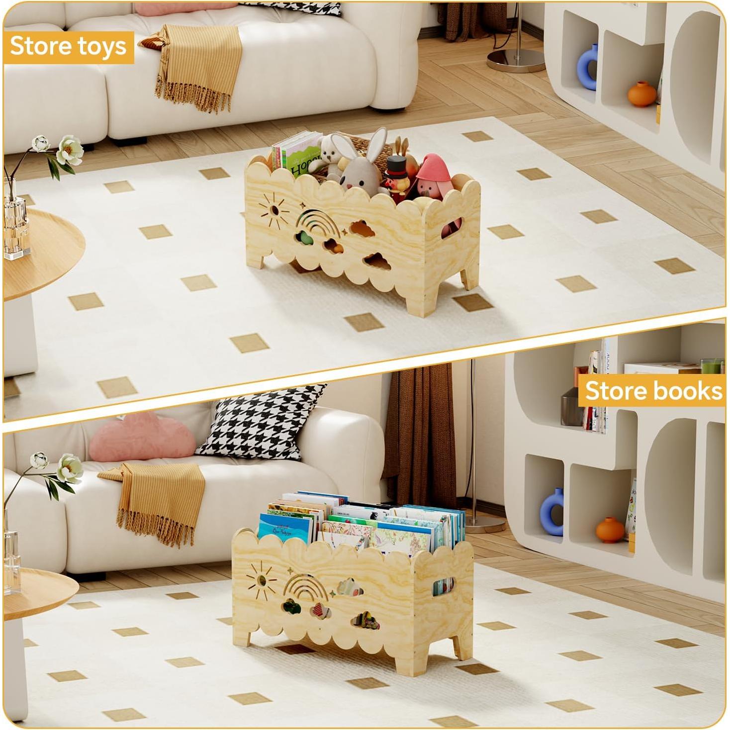 Estantería Montessori de Madera para Niños - Librero Infantil