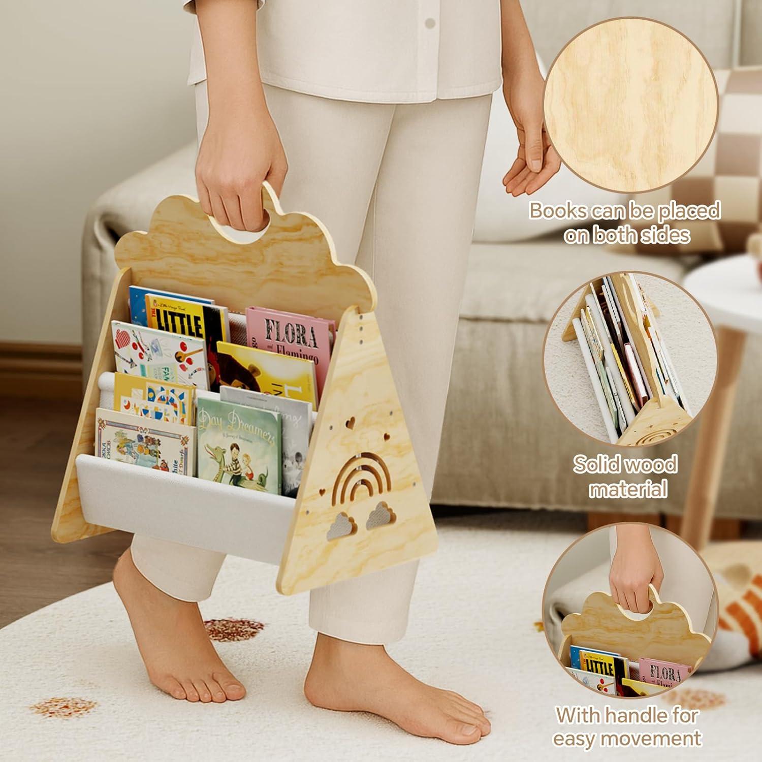 Estantería de Libros de Madera Montessori para Niños - 1.5 kg