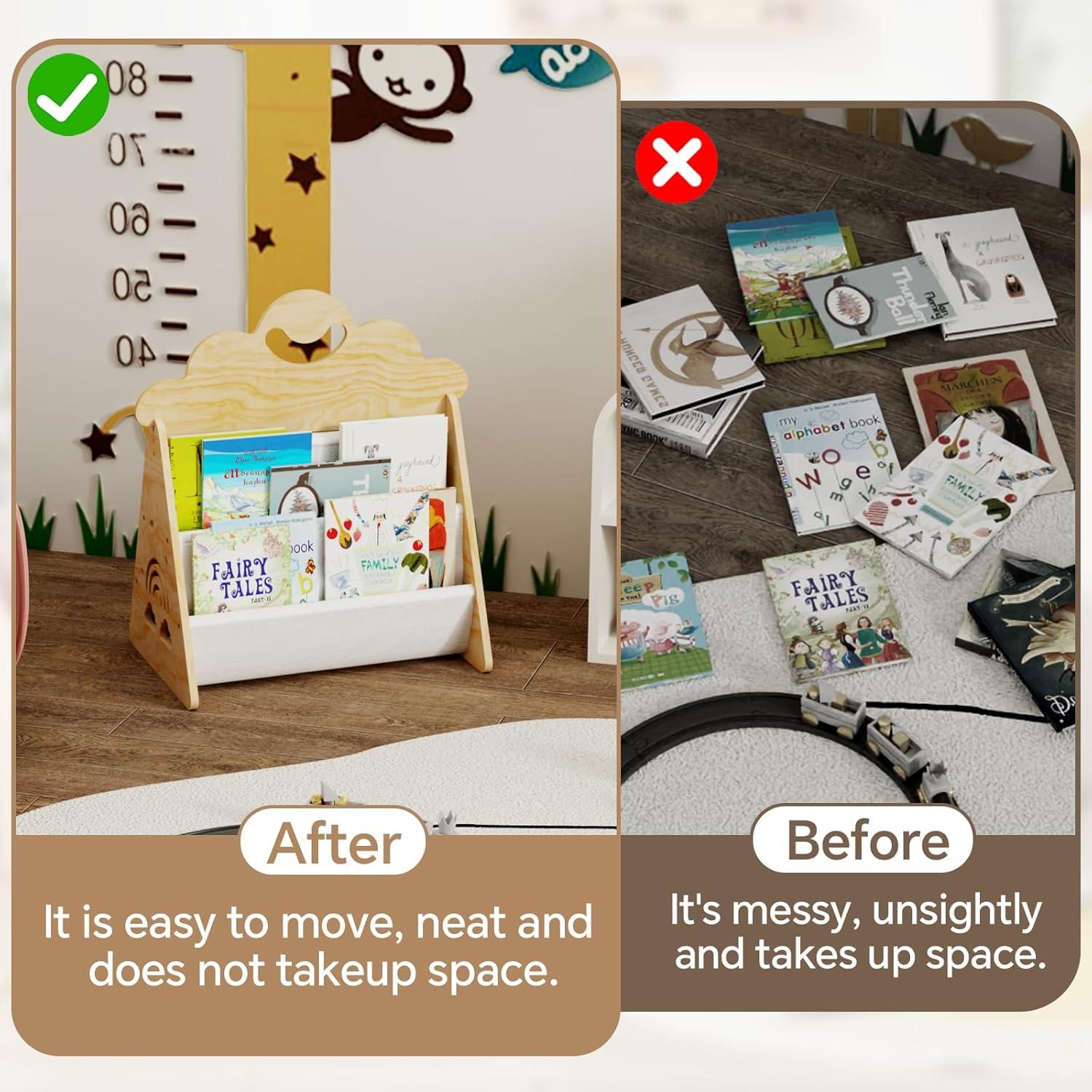 Estantería de Libros de Madera Montessori para Niños - 1.5 kg