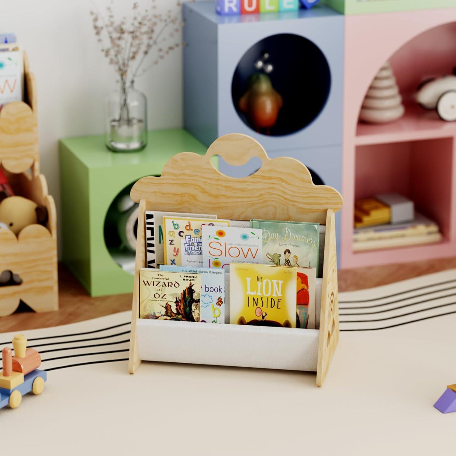 Estantería de Libros de Madera Montessori para Niños - 1.5 kg