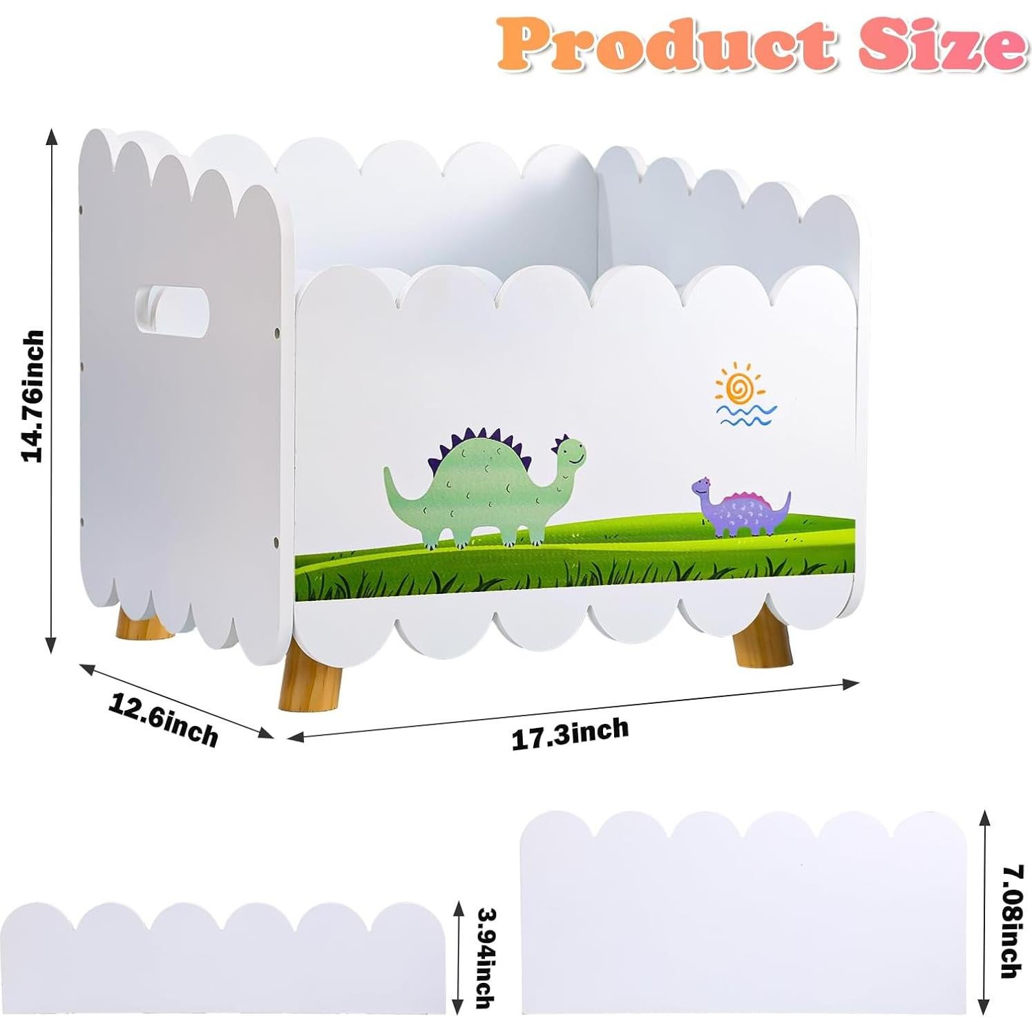 Estantería de Madera QwayHome Montessori para Niños - 2 Divisores Ajustables - Organizador de Juguetes y Libros