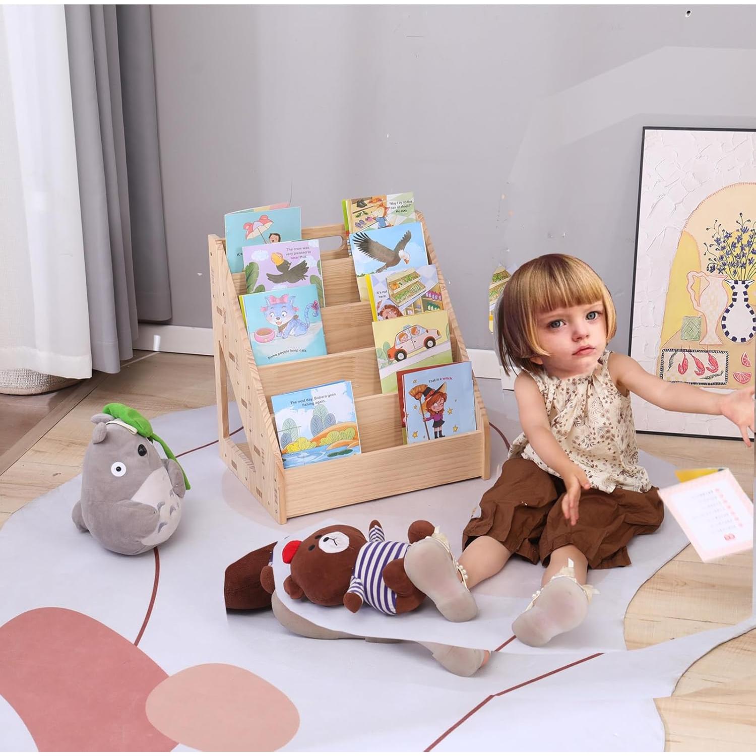 Estantería Montessori mdkaba 5 Niveles Madera Natural 80x33x74cm