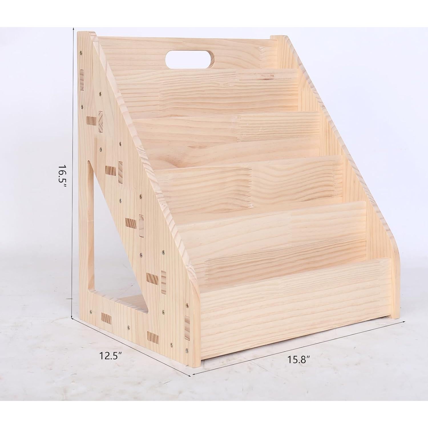 Estantería Montessori mdkaba 5 Niveles Madera Natural 80x33x74cm