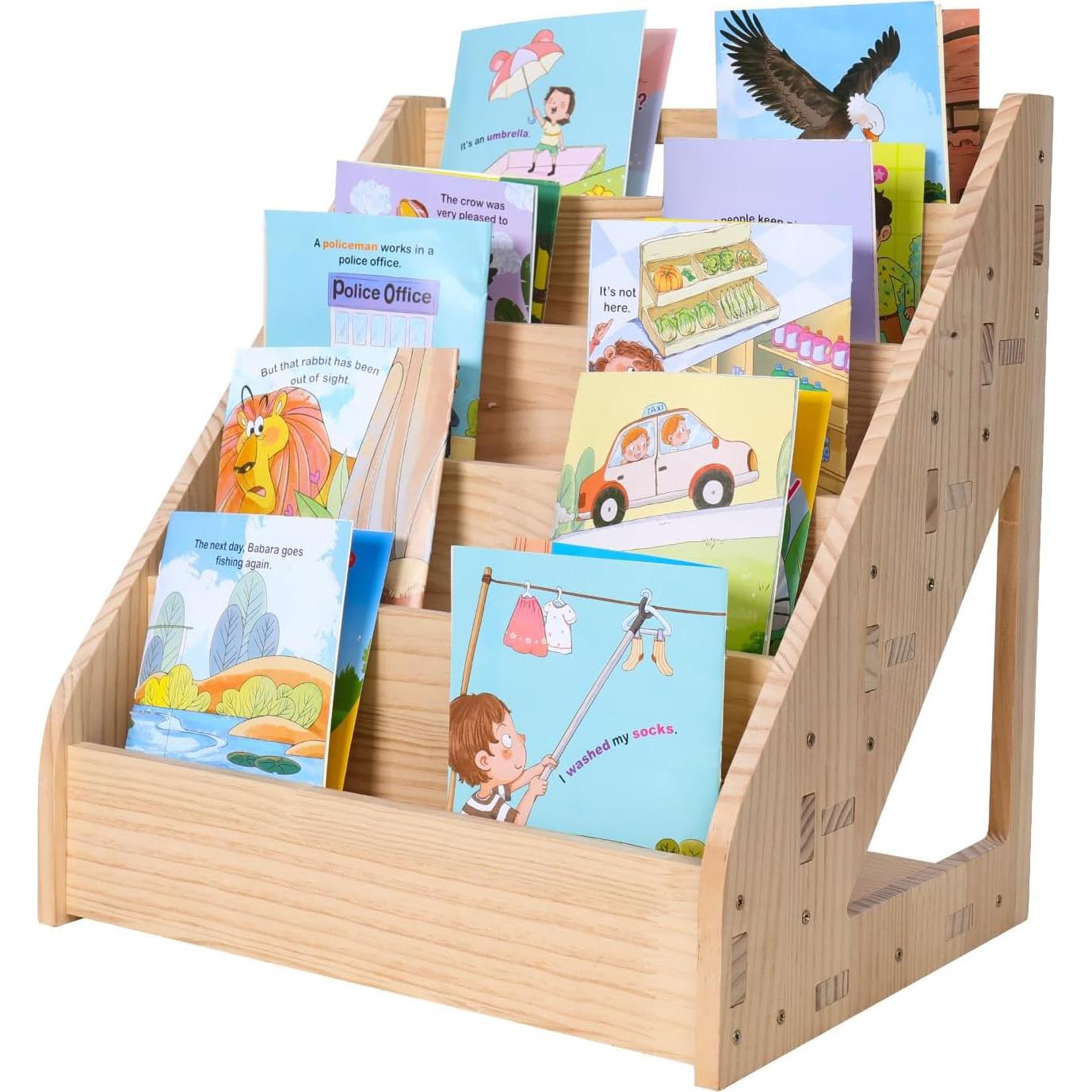 Estantería Montessori mdkaba 5 Niveles Madera Natural 80x33x74cm
