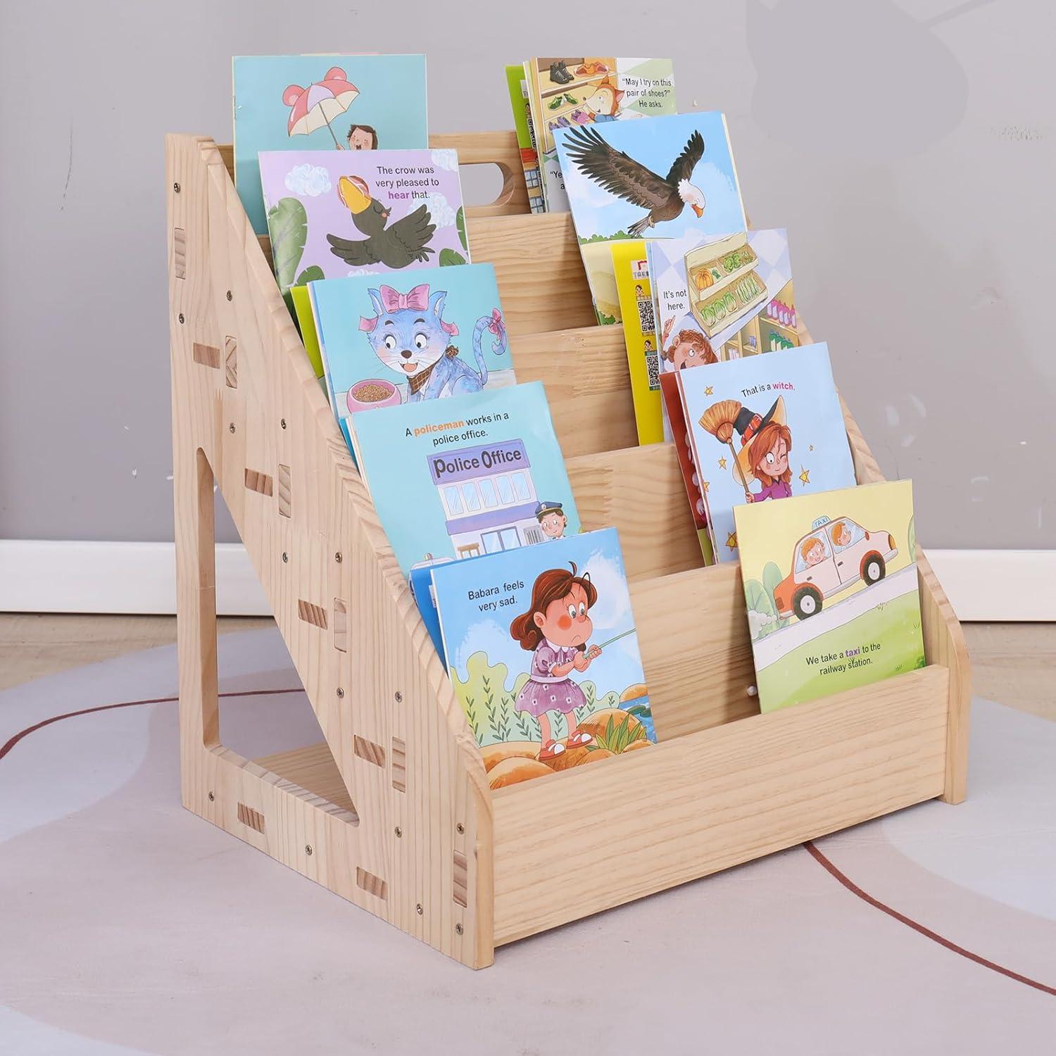 Estantería Montessori mdkaba 5 Niveles Madera Natural 80x33x74cm