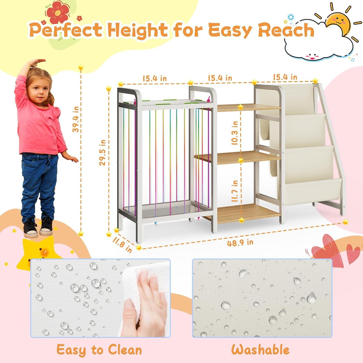 Estantería para Niños CYXPHION B1 3 Niveles Madera Clara