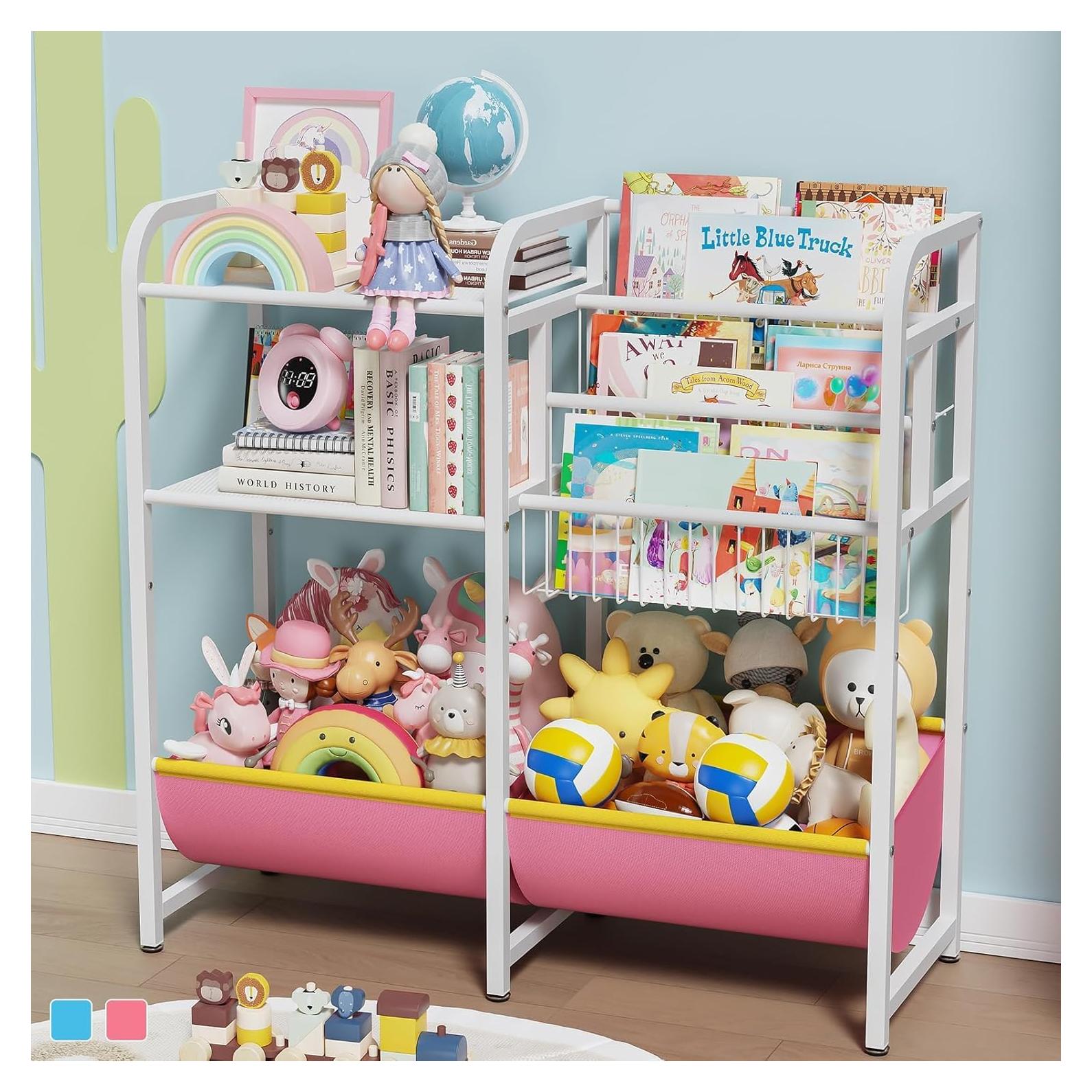 Estantería de Libros y Juguetes GUIBUKEYAN Rosa 3 Niveles
