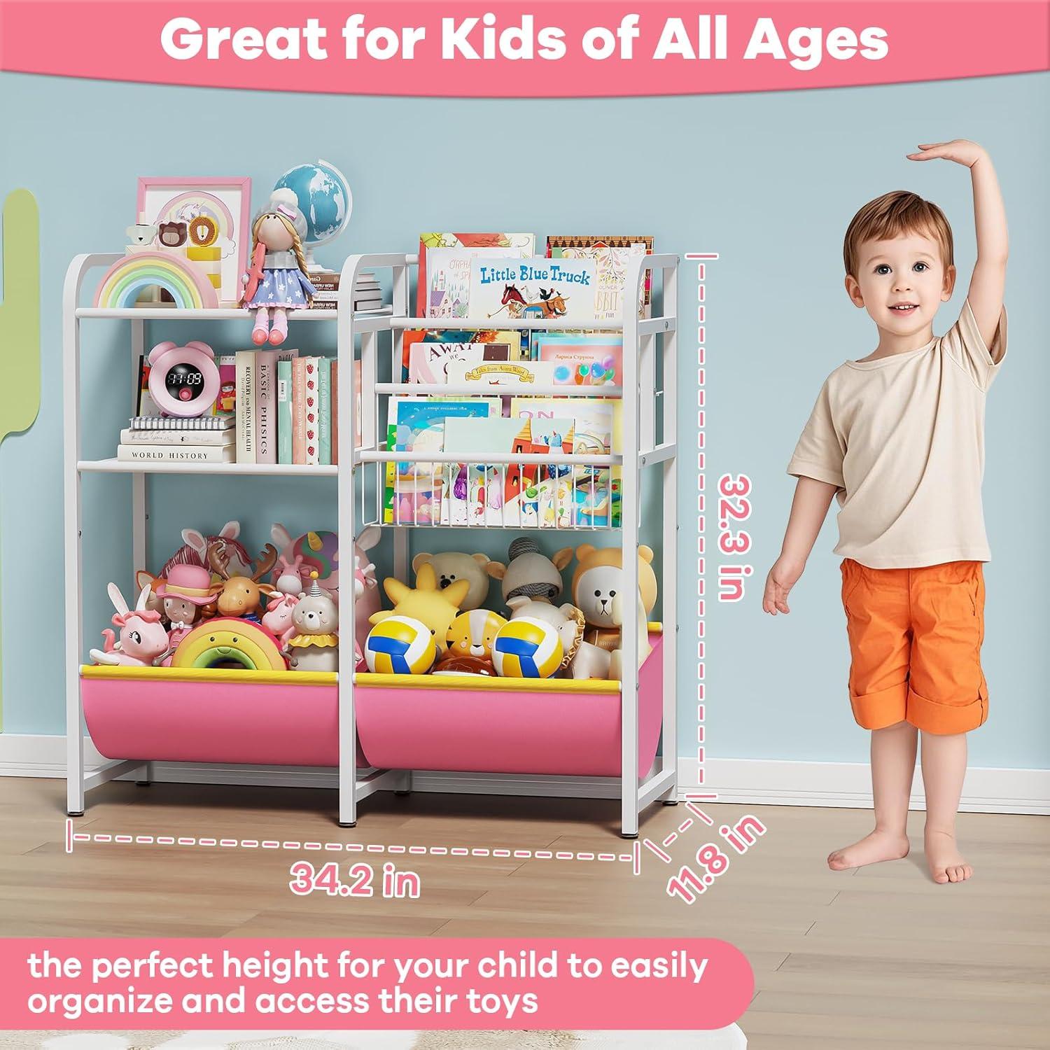 Estantería de Libros y Juguetes GUIBUKEYAN Rosa 3 Niveles