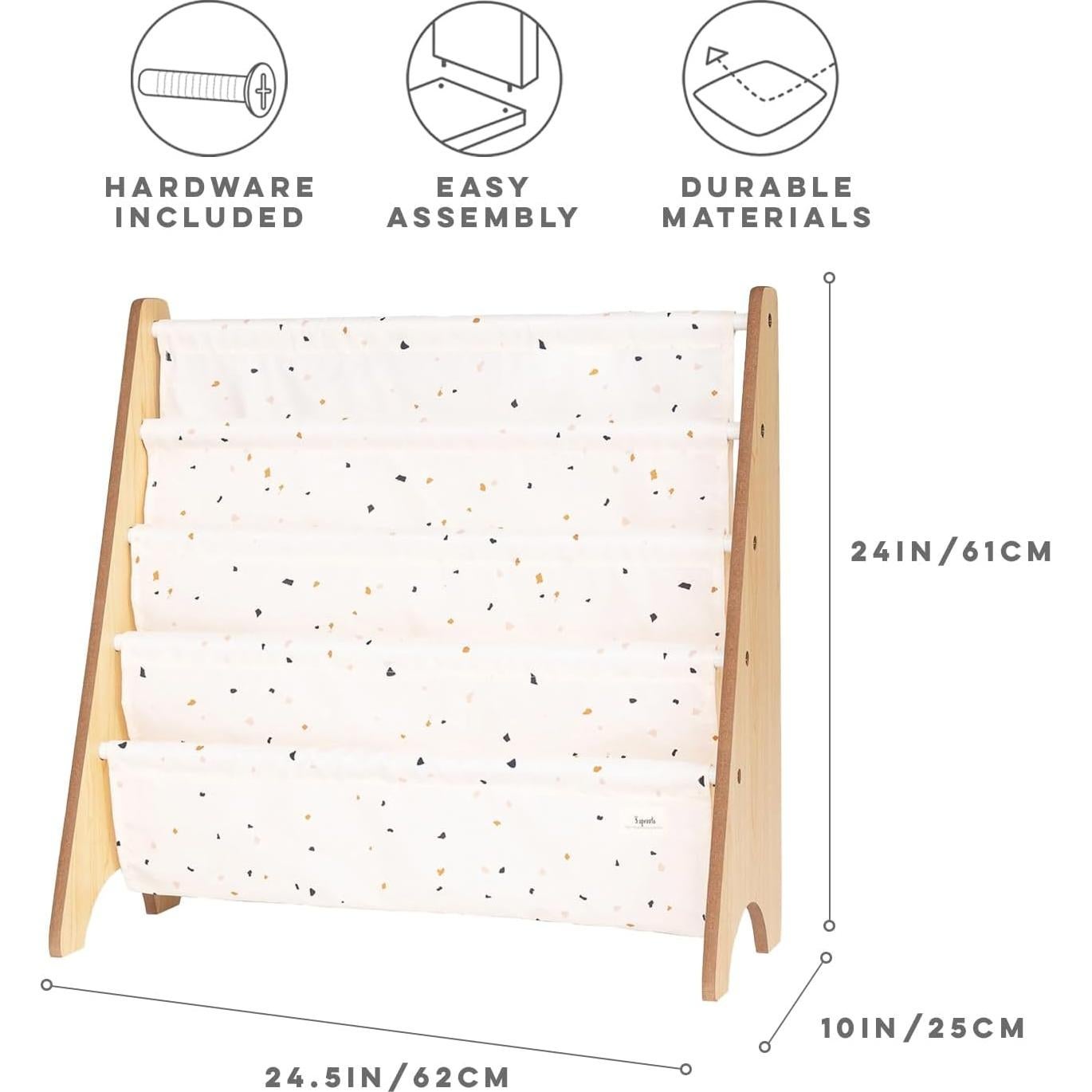 Estantería de Libros 3 Sprouts de Tela Reciclada - 4 Niveles