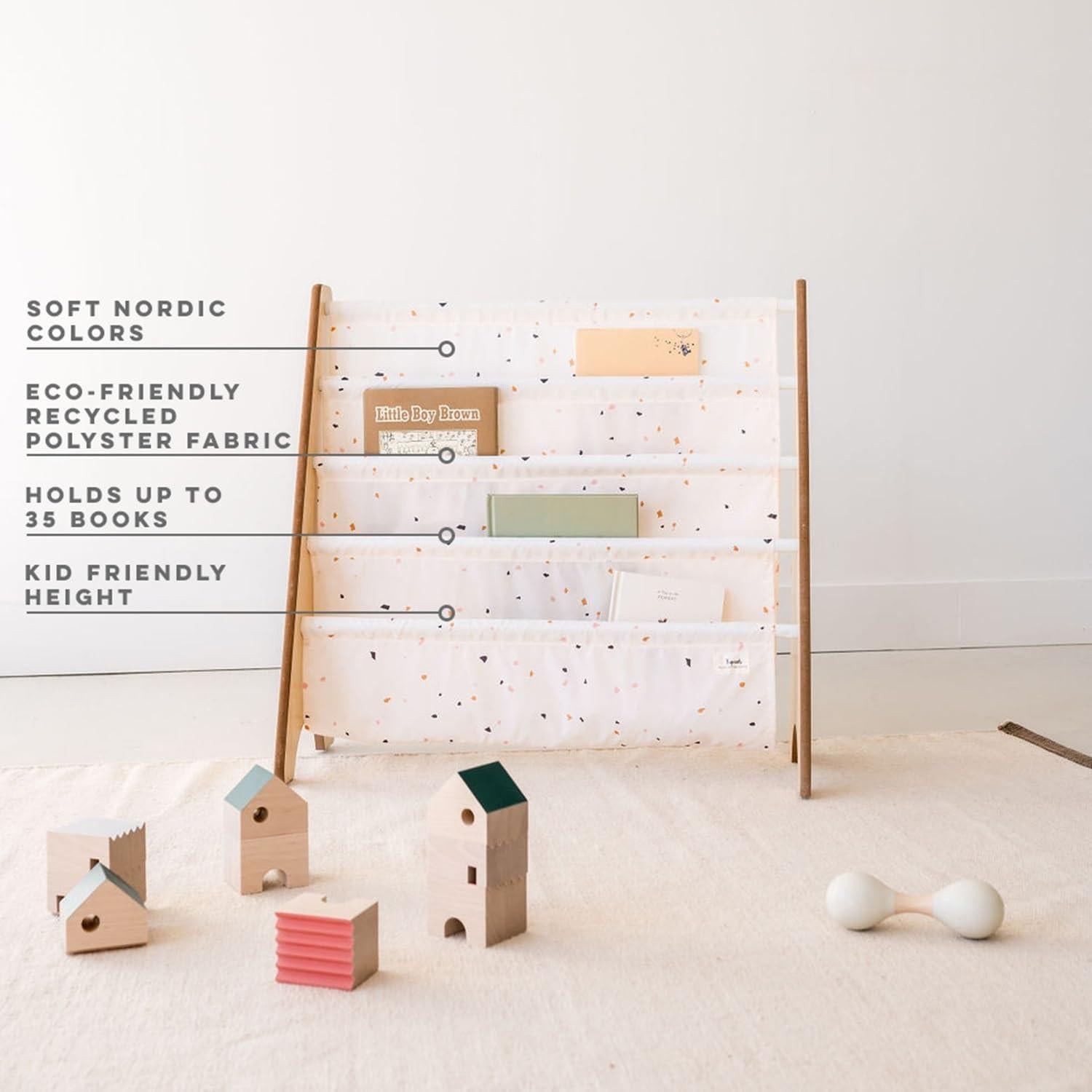 Estantería de Libros 3 Sprouts de Tela Reciclada - 4 Niveles