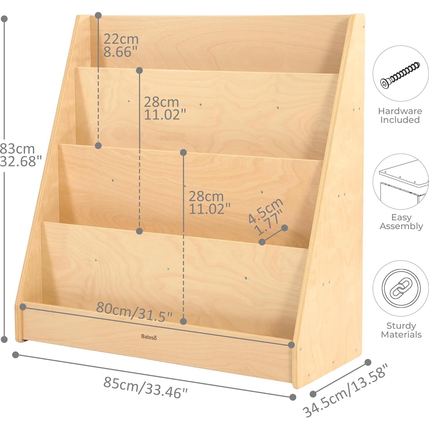 Estantería Montessori Bateso de Madera para Niños - 4 Estantes